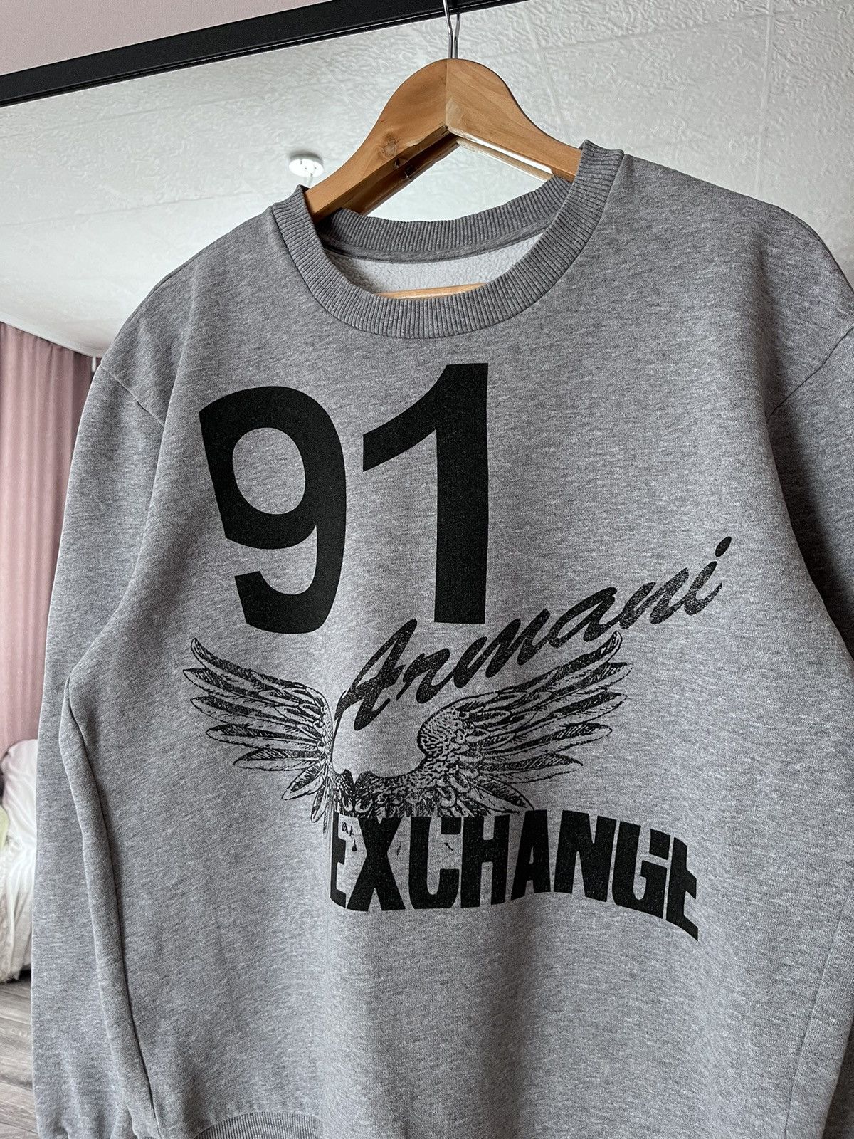 Armani Exchange Vintage Armani Exchange Big Logo Grey Sweatshirt Size US L / EU 52-54 / 3 - 2 Thumbnail