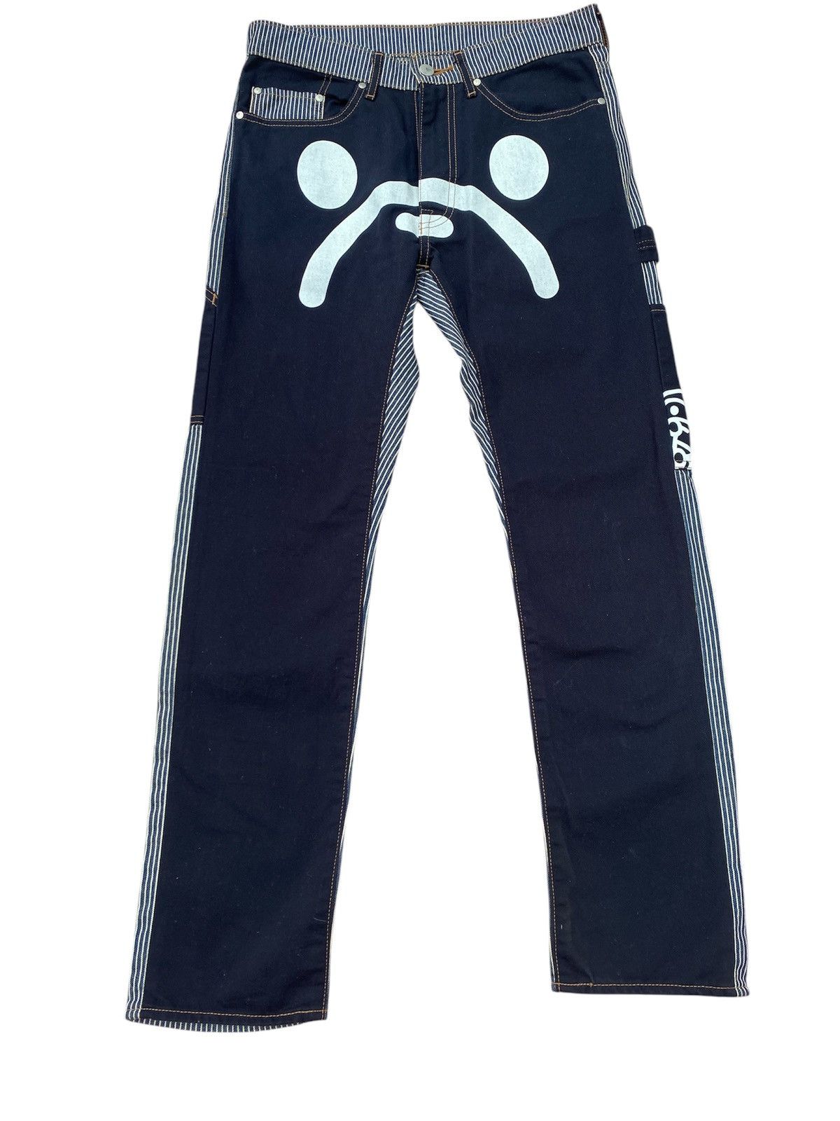 Bape Bape A Bathing Ape crown jeans embroided logo X