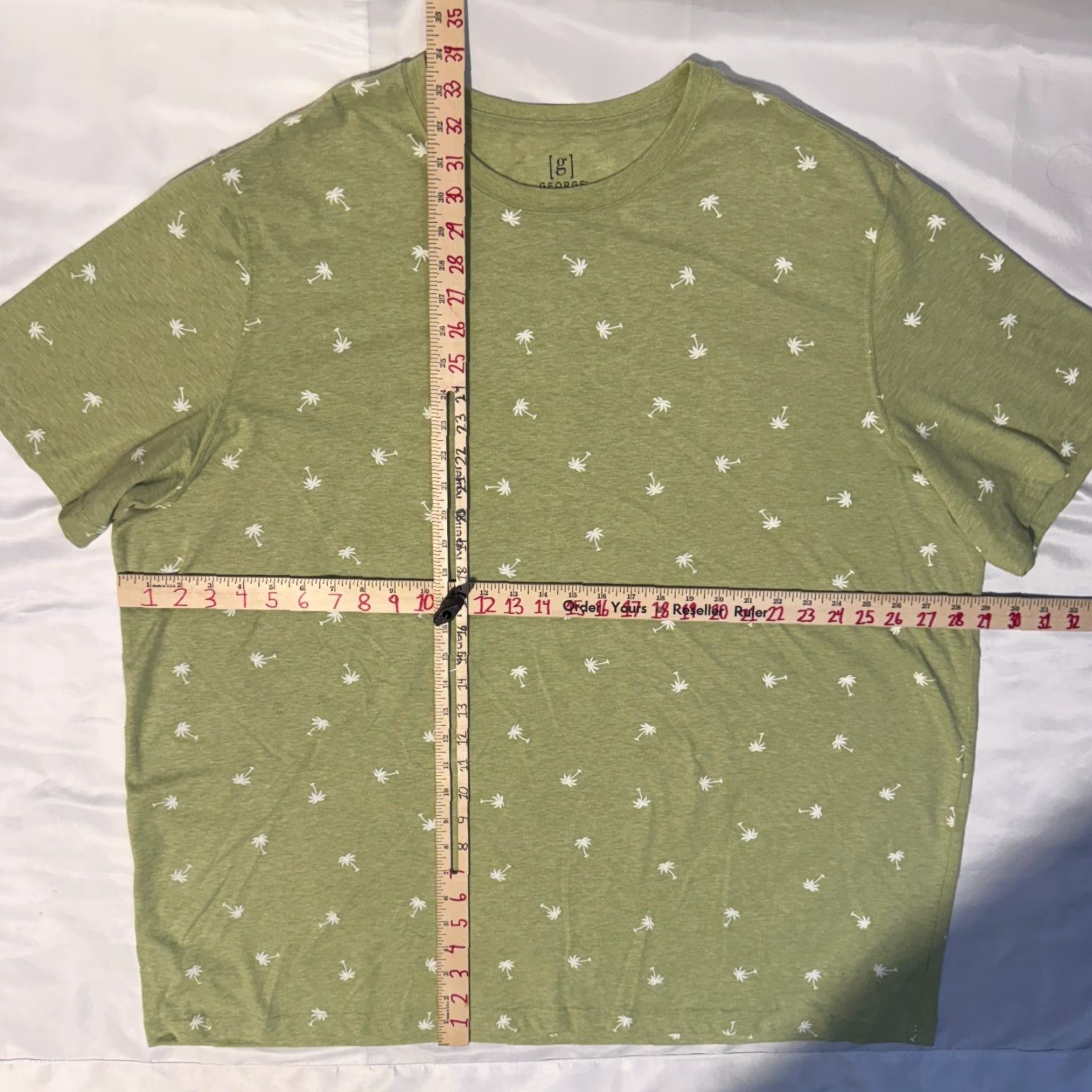 George George George Palm Tree's & Pineapple Blue & Green Graphic T-Shirt 3XL Cotton Blend Lot Size US XXL / EU 58 / 5 - 4 Thumbnail