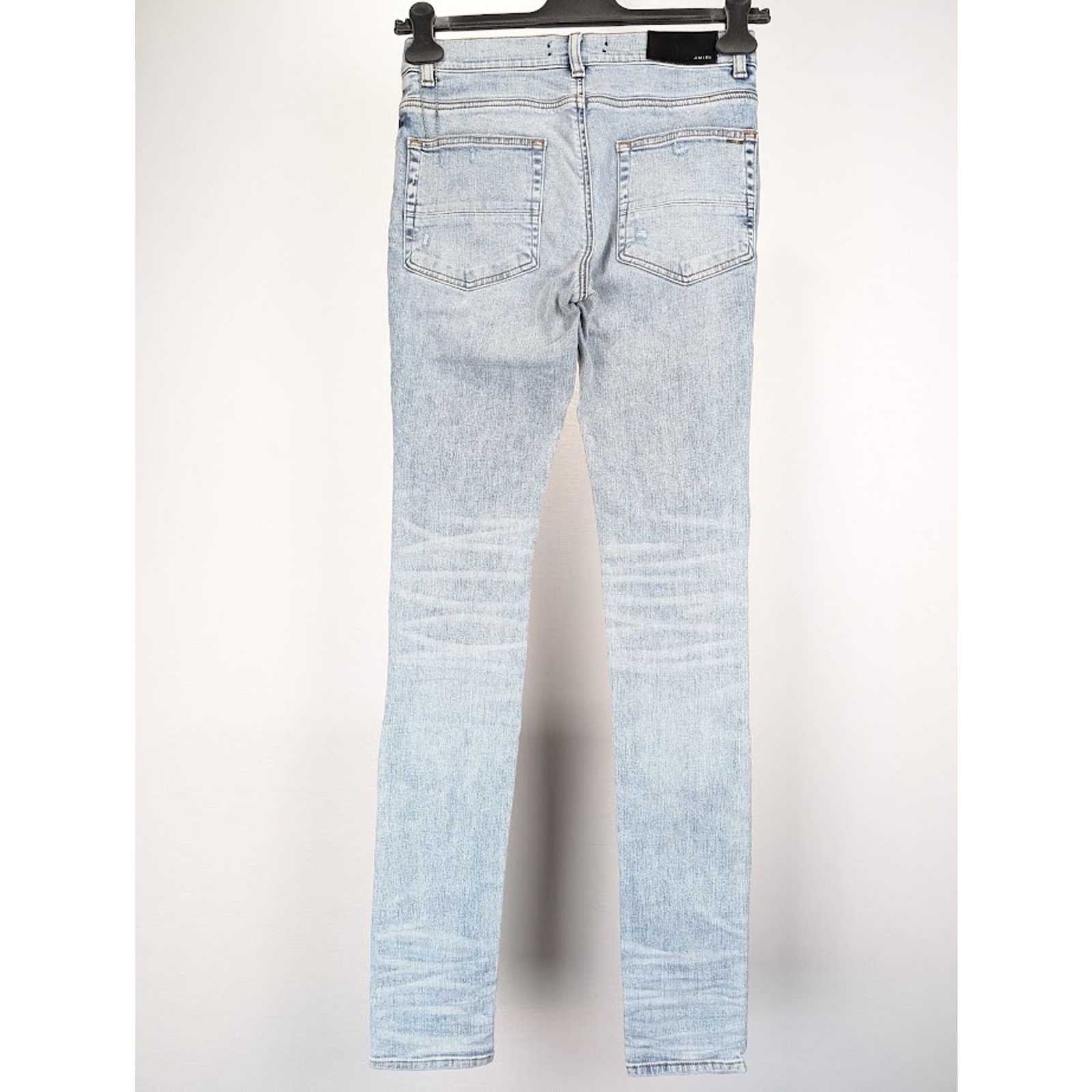 Amiri o1rshd1 Pajama Art Patch Jeans in Light Blue Size US 33 - 14 Thumbnail