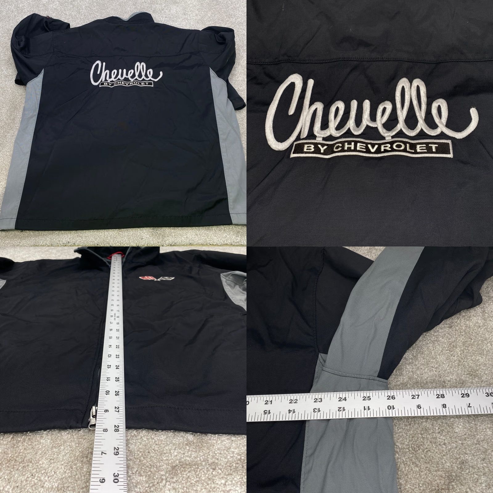 Vintage VINTAGE Chevelle Ralph White Embroidered Aviator Jacket Mens XL Black Gray Nylon 6967 Size US XL / EU 56 / 4 - 9 Thumbnail