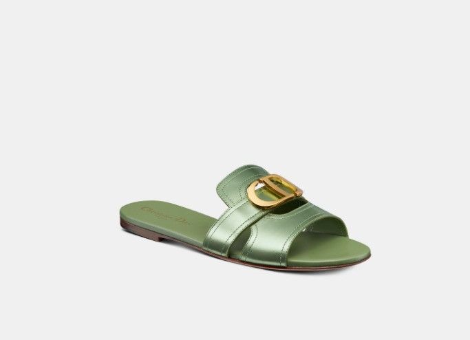 Dior o1w1db10425 KCQ266L 30 Montaigne Slides in Metallic Green Size US 10 / IT 40 - 2 Thumbnail