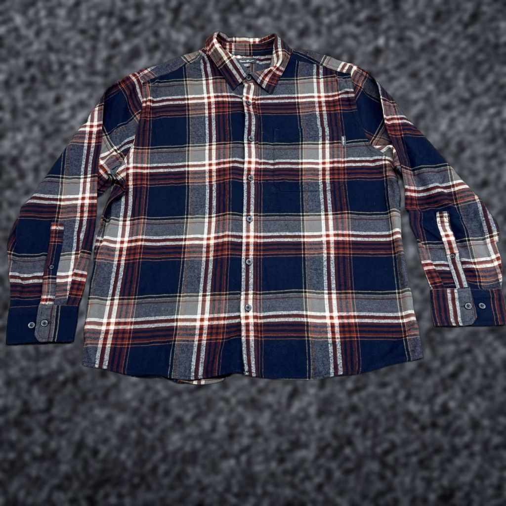 Eddie Bauer Eddie Bauer Shirt Mens 2XL Blue Plaid Flannel Long Sleeve Button-Up Casual Outdoor Cotton Size US XXL / EU 58 / 5 - 1 Thumbnail