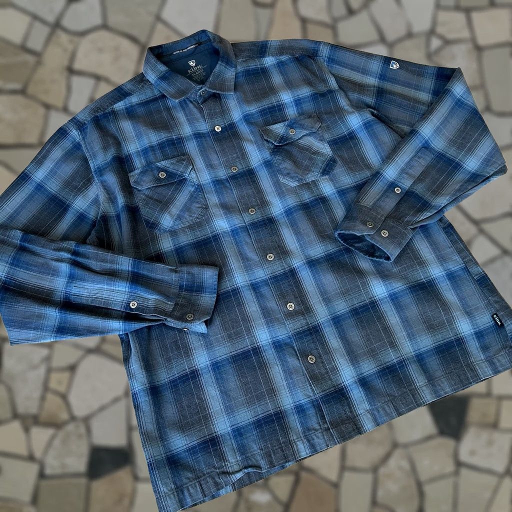 Vintage Kuhl Dillingr Flannel Shirt Men’s XL Blue Plaid Button Up Size US XL / EU 56 / 4 - 1 Thumbnail
