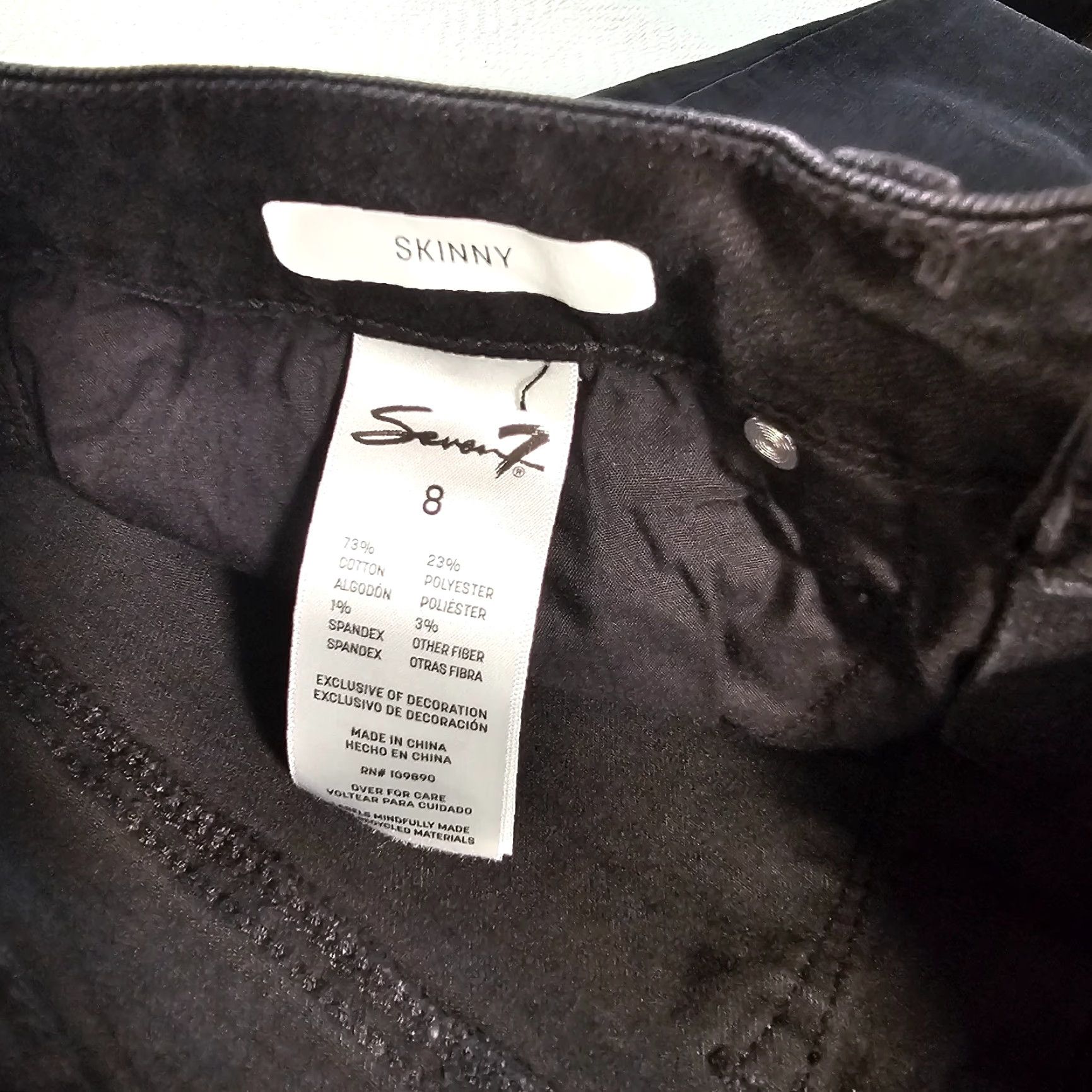 Vintage Seven7 Jeans Women's High Rise Skinny 5 Pockets Black Size 8 Size 30" / US 8 / IT 44 - 4 Thumbnail