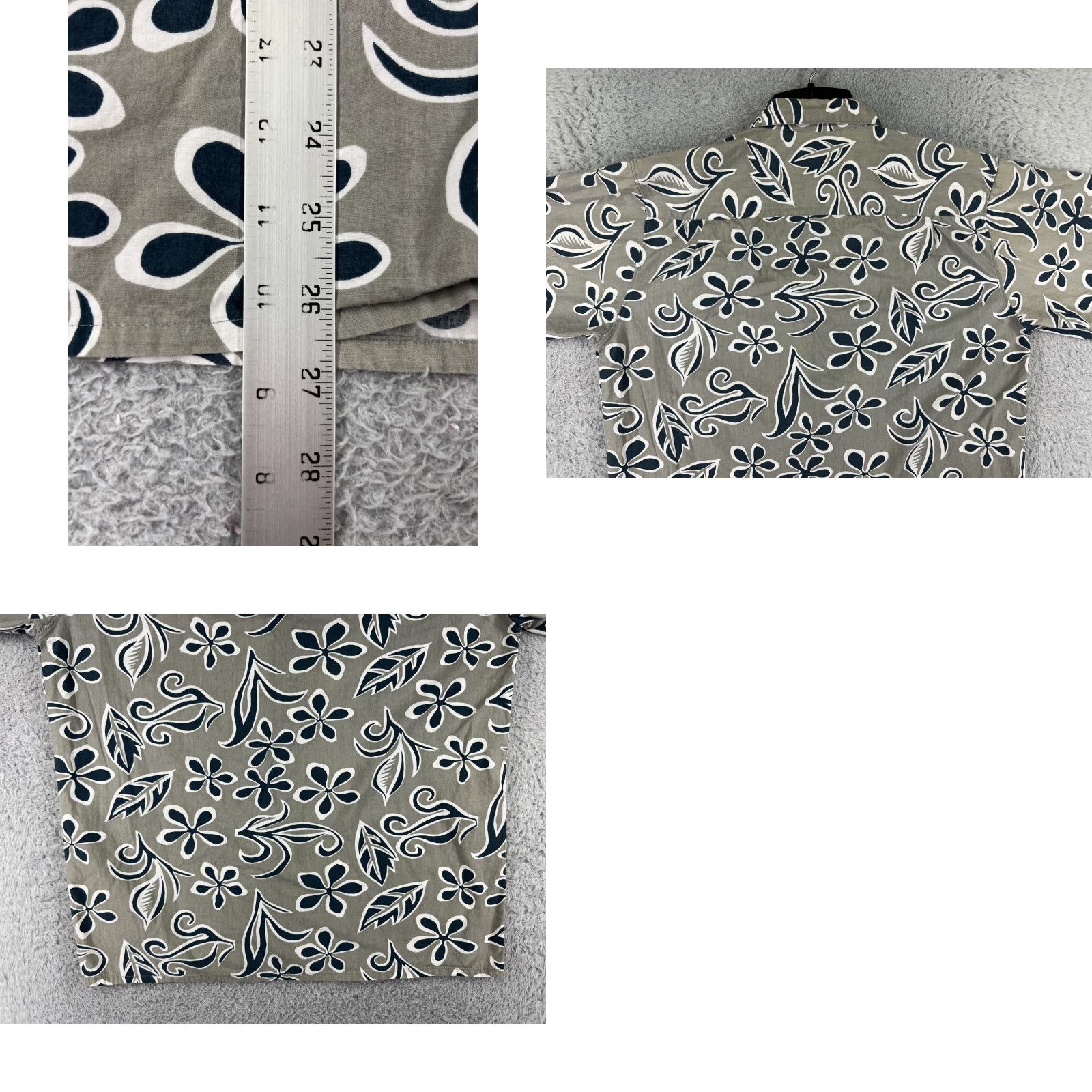 Pierre Cardin VINTAGE Pierre Cardin Shirt Adult Small Gray Floral 100% Cotton Button Up Hawaiian Size US L / EU 52-54 / 3 - 9 Thumbnail