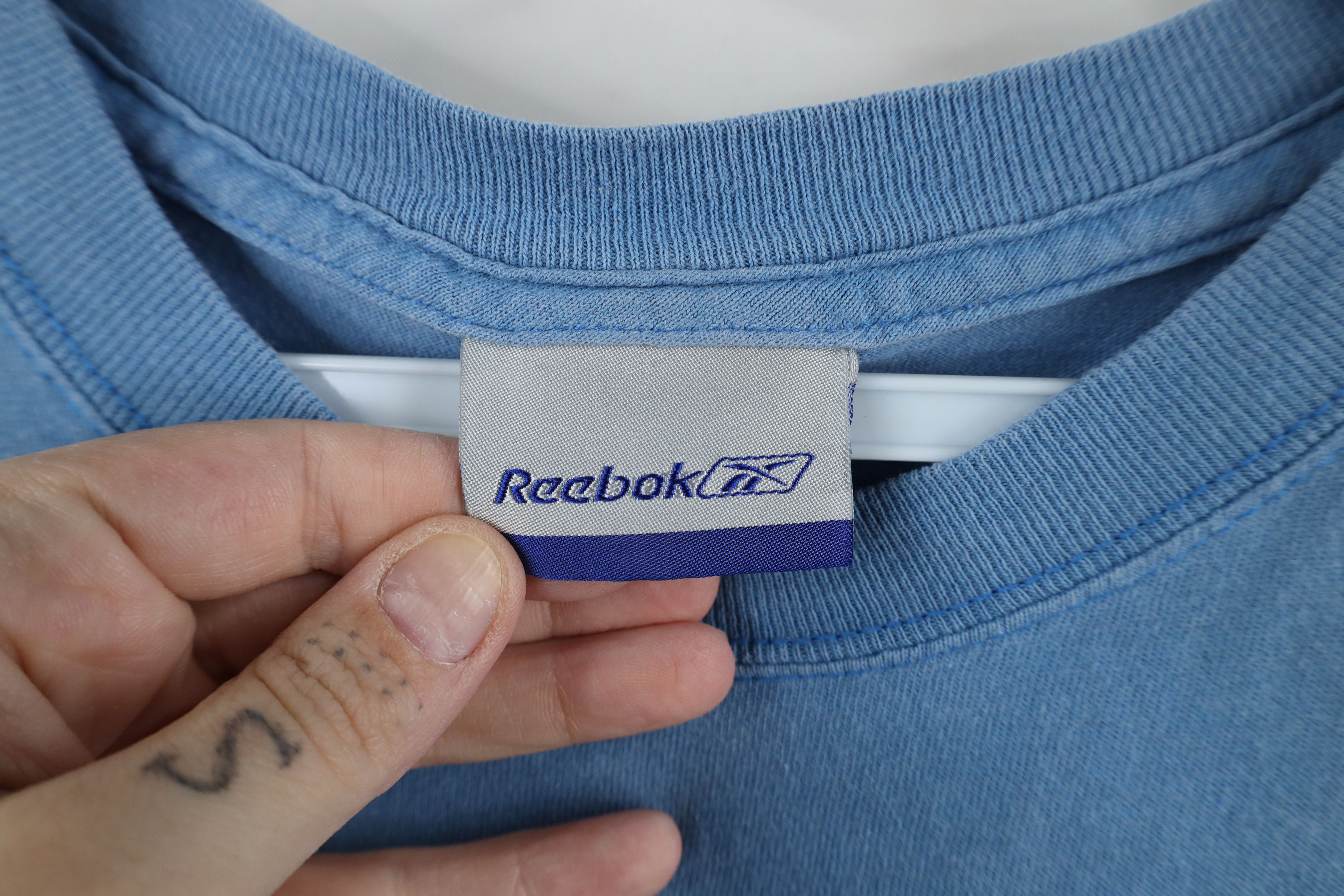 Reebok × Vintage Vintage Reebok Spell Out Detroit Lions Football T-Shirt Blue Size S / US 4 / IT 40 - 5 Thumbnail