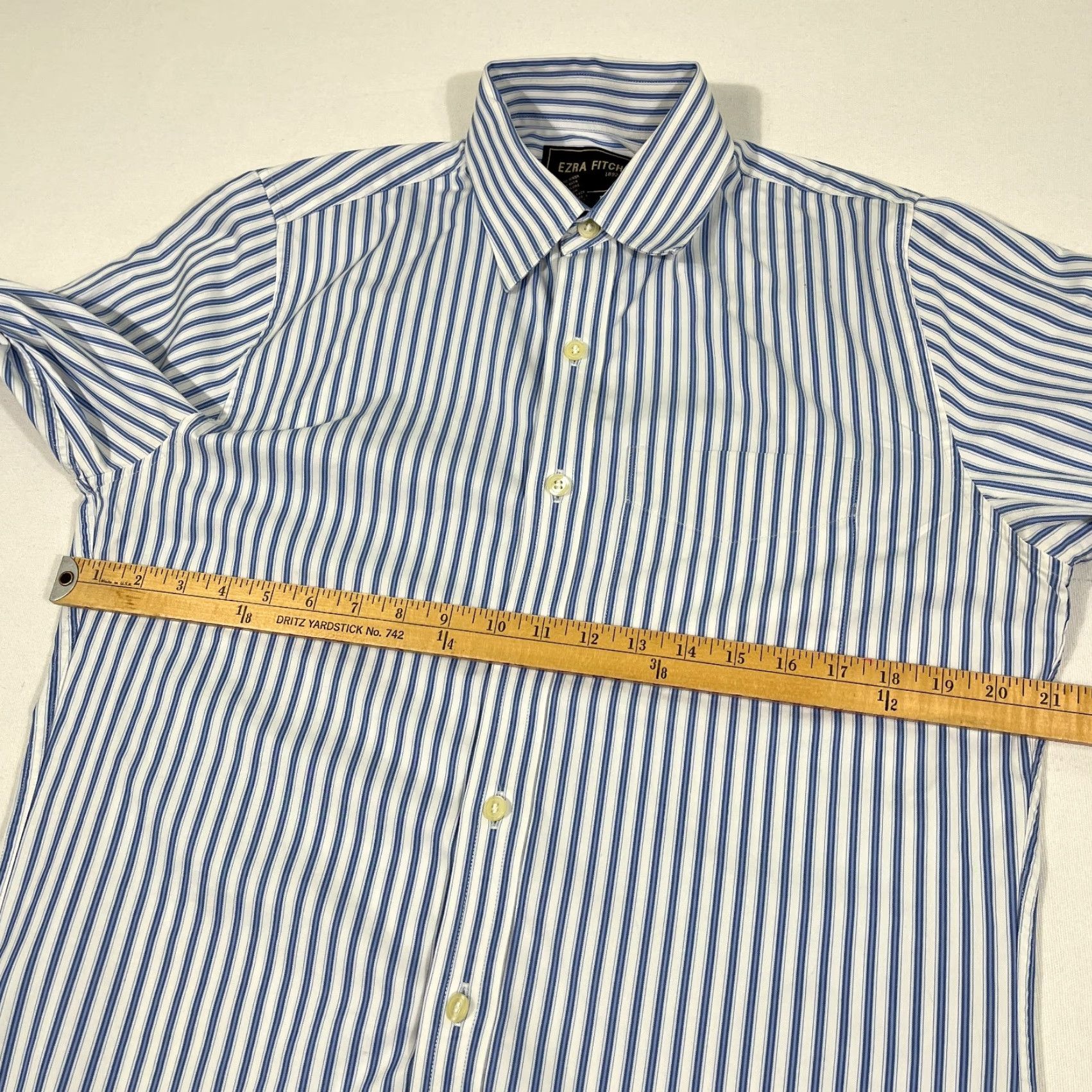 Abercrombie & Fitch VINTAGE Ezra Fitch Abercrombie Shirt Mens M Blue White Striped Button Up Cotton Y2K Size US M / EU 48-50 / 2 - 7 Thumbnail