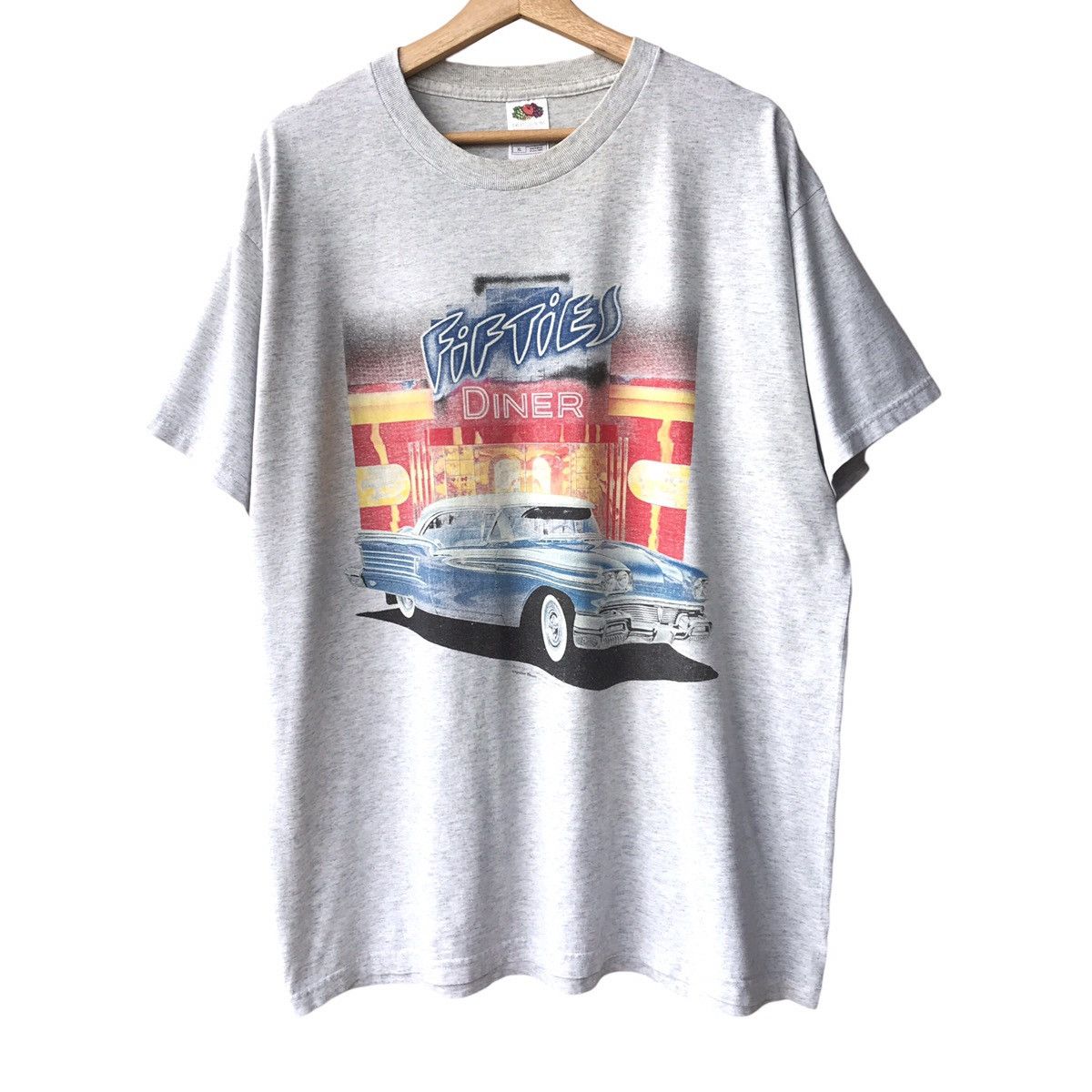 Fruit Of The Loom × Vintage Fifties Diner American Diners USA Vintage 1990s Promo Tee Size US XL / EU 56 / 4 - 1 Thumbnail