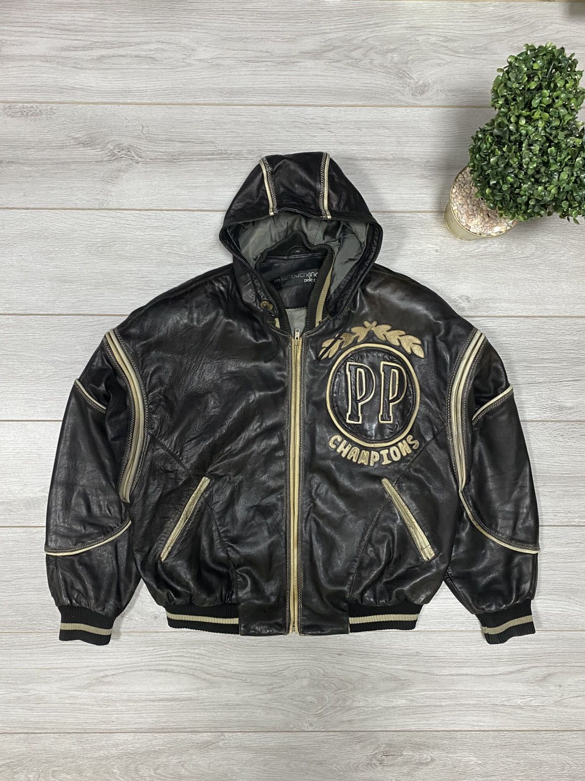 Pelle Pelle Pelle Pelle 🔥SODA 2in1 vest vintage hood leather bomber Marc Size US XL / EU 56 / 4 - 5 Thumbnail