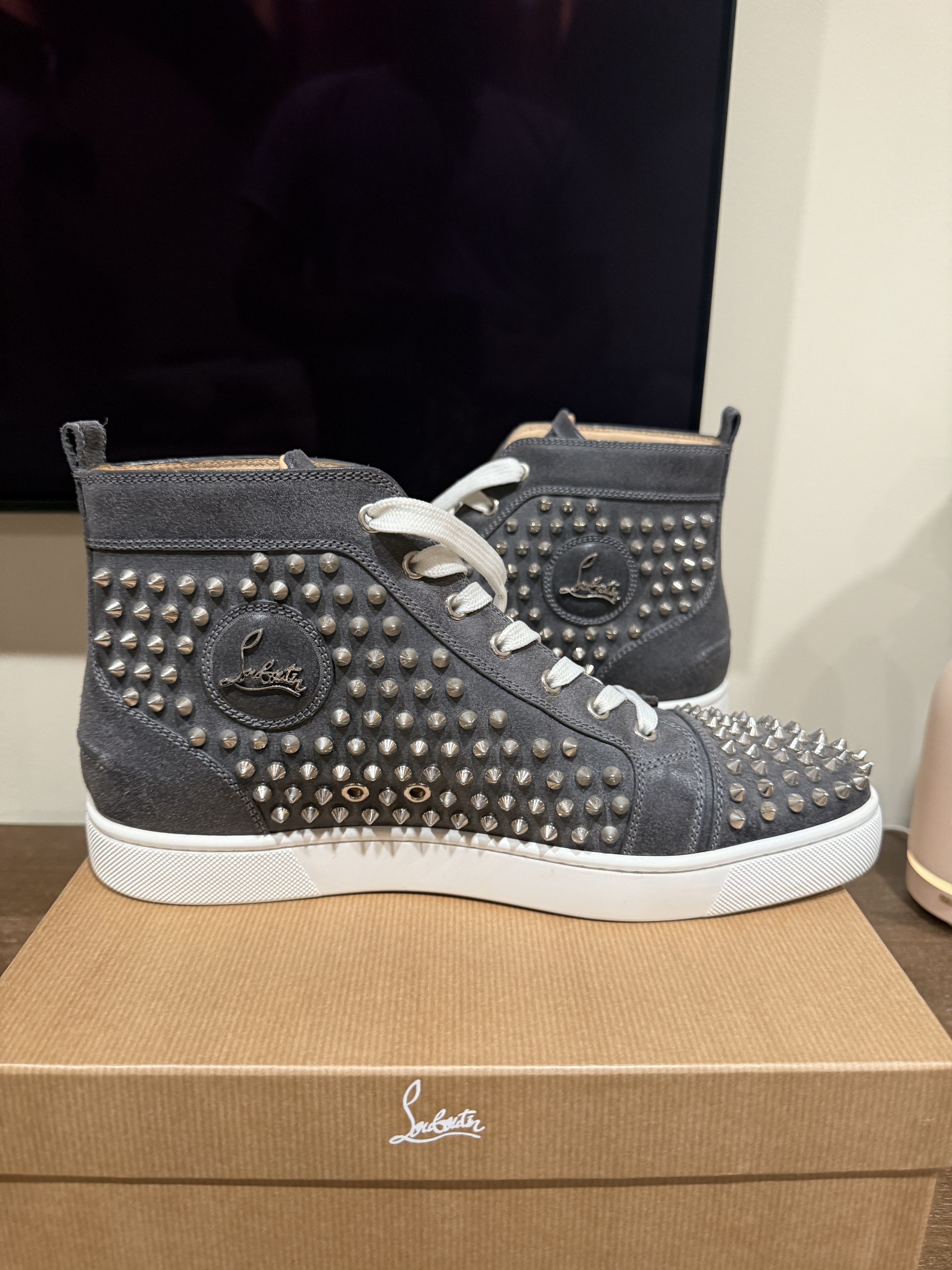 Christian Louboutin Louis Flat Spikes Grey/Silver Size 44 Size US 11 / EU 44 - 5 Thumbnail