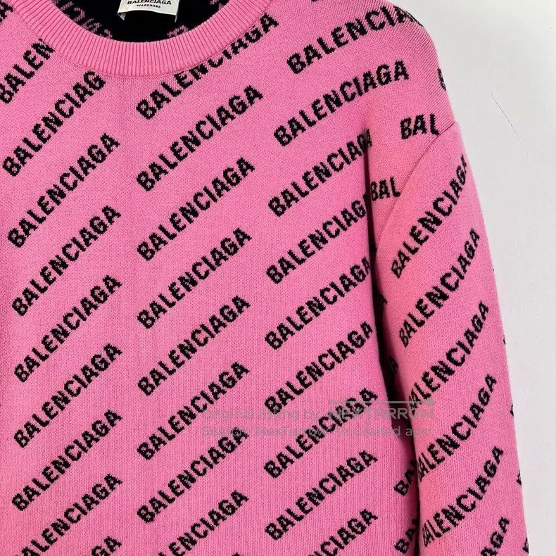 Balenciaga Balenciaga Pink Bullet Screen Printed Knitted Sweater Size US M / EU 48-50 / 2 - 5 Thumbnail