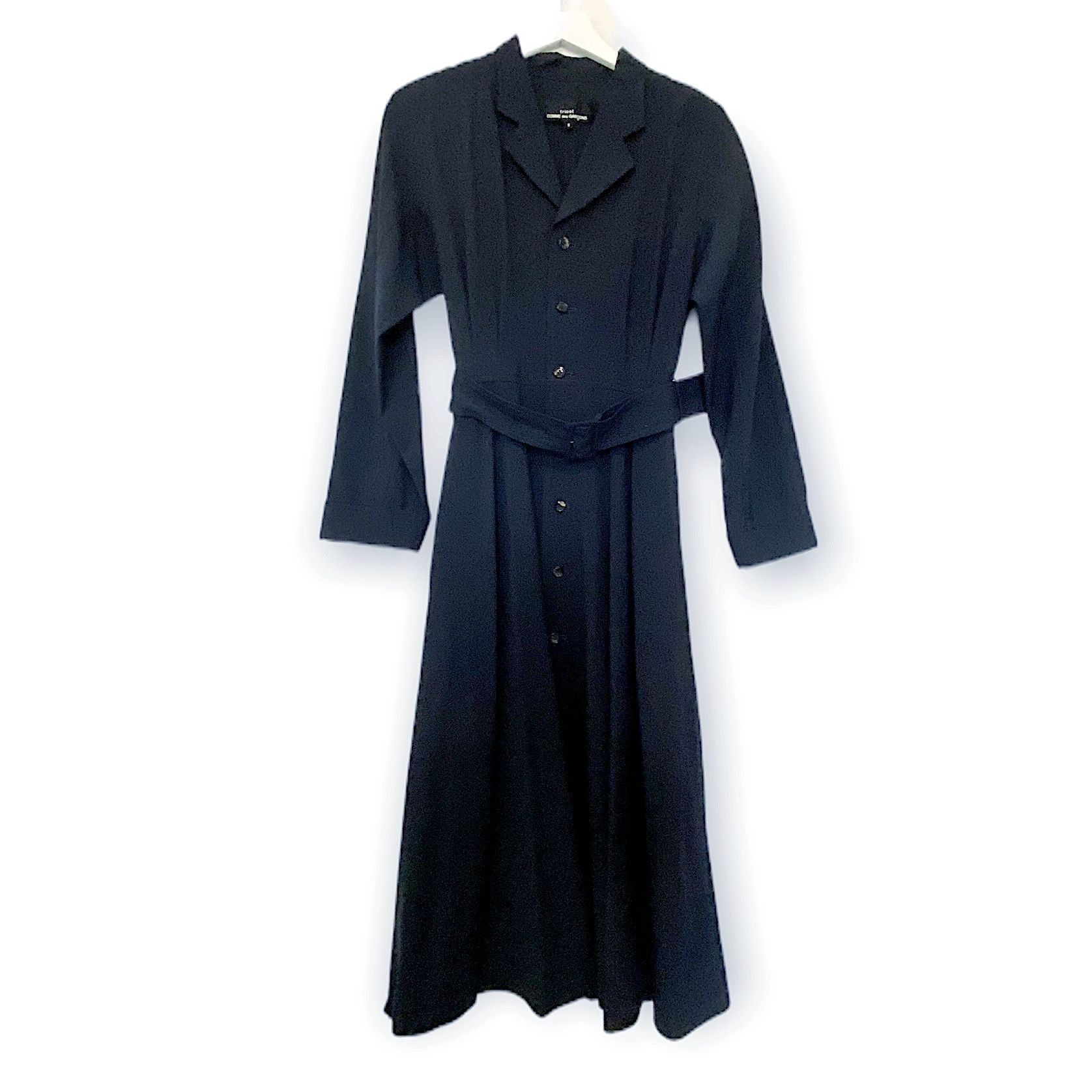 Comme des Garcons Comme des Garçons Tricot AD1991 Navy Wool Belted Midi Dress Size S / US 4 / IT 40 - 1 Thumbnail