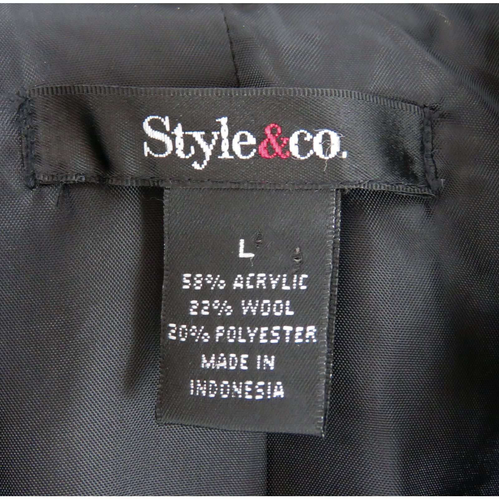 Other Style & Co. Black & White Plaid Long Wool Peacoat Large Size L / US 10 / IT 46 - 8 Thumbnail
