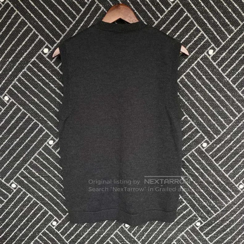 Fendi Fendi Double F Embroidered Logo Wool Knit Vest, Black Size US S / EU 44-46 / 1 - 2 Thumbnail