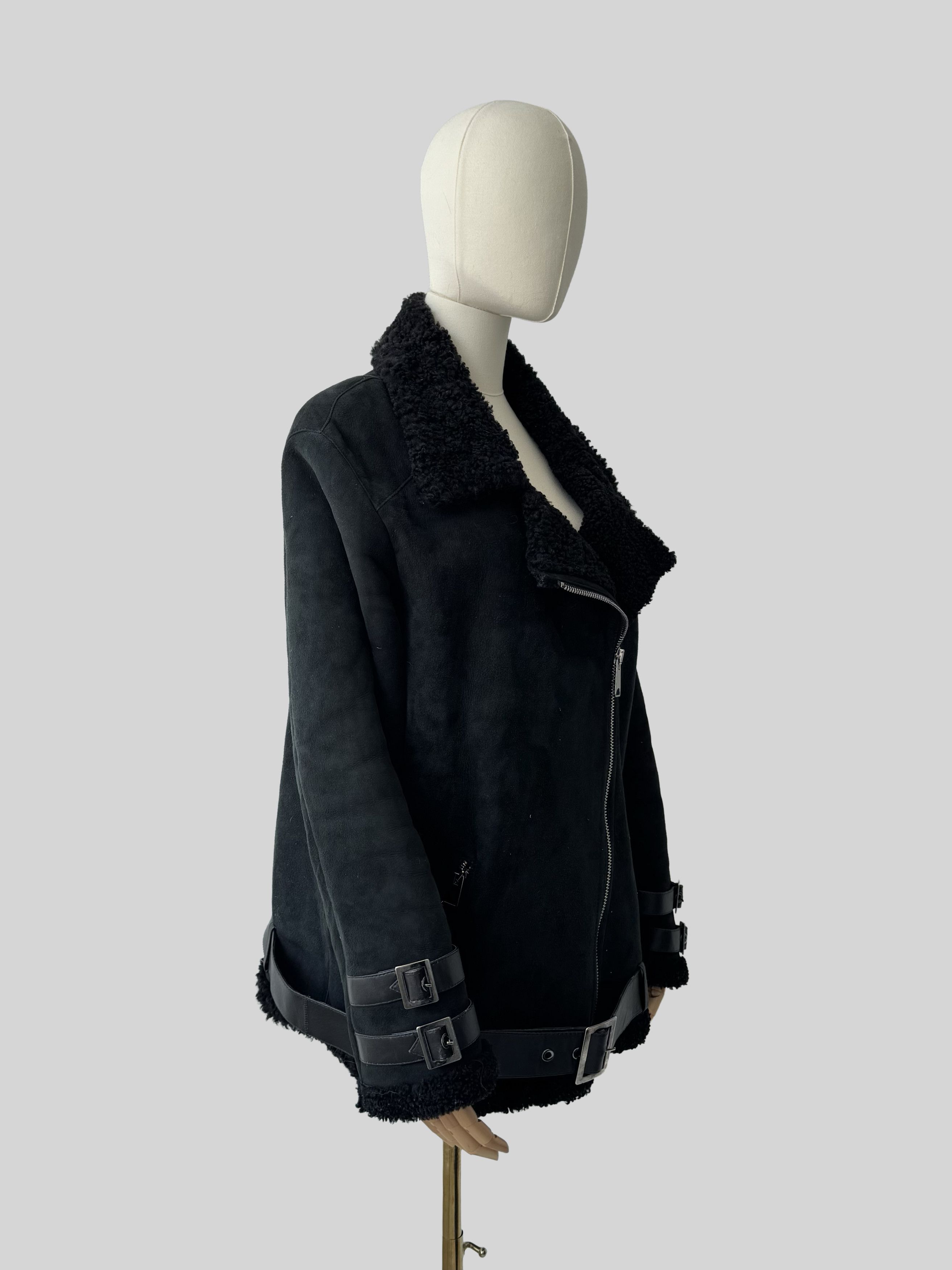 Vintage Vintage Real Sheepskin Coat With Belts (ET1)(D15) Size L / US 10 / IT 46 - 2 Thumbnail