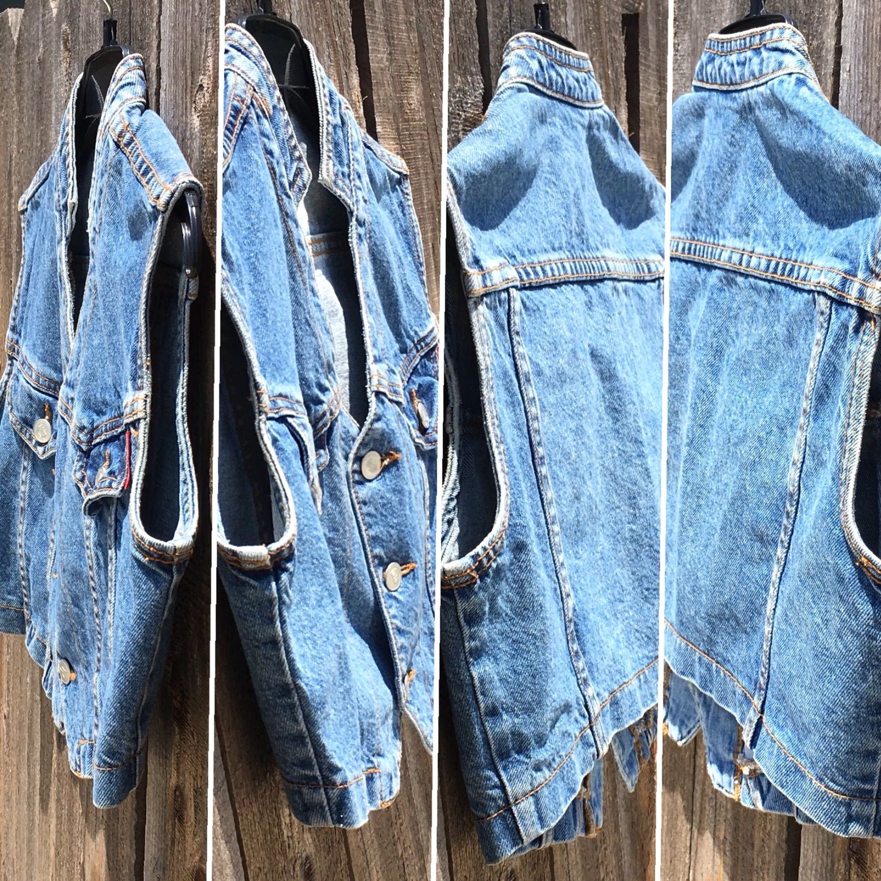 Vintage VINTAGE BONGO Denim Vest 80s 90s Made In USA Size M Blue Cropped Size 32" / US 10 / IT 46 - 6 Thumbnail