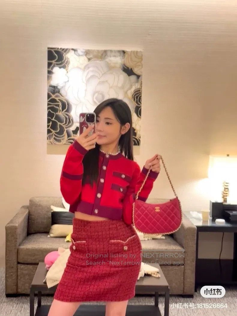Chanel Chanel 23B red tweed skirt Size 24" / US 00 / IT 34 - 6 Thumbnail