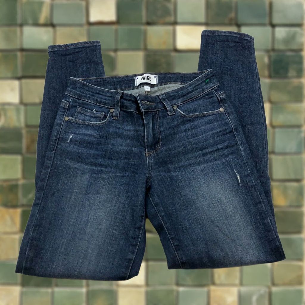 Paige Paige Verdugo Ankle 24 Jeans Denim Slim Distressed Regular Rise Mid 26W 28L Blue Womens Jeans Skinny Size 42" / US 20 - 1 Thumbnail