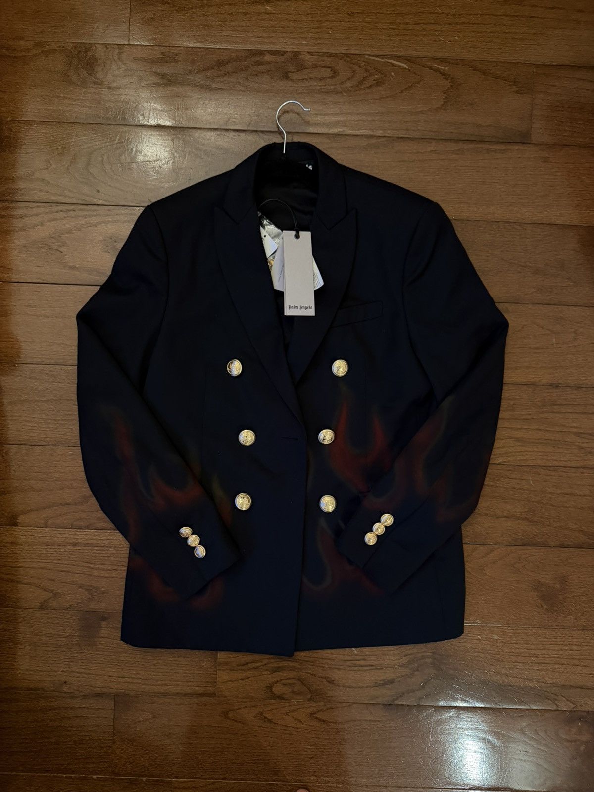 Palm Angels Palm Angels FW22 Burning Double Breasted Blazer Size 46R - 1 Thumbnail