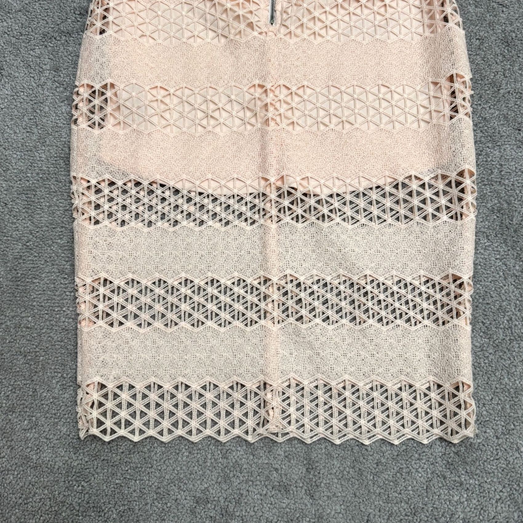 ASTR The Label ASTR Skirt Womens S Pink The Label Nordstrom Lace Geometric Midi Blush NWT Size 28" / US 6 / IT 42 - 3 Thumbnail