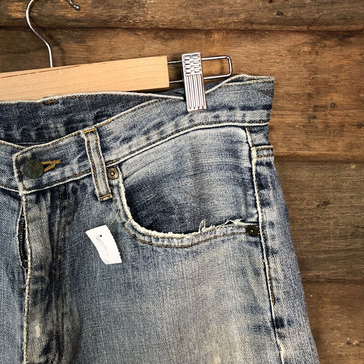 Japanese Brand Ring Denim vintage Blue Distressed ripped Denim Pants #7386 Size US 30 / EU 46 - 5 Thumbnail
