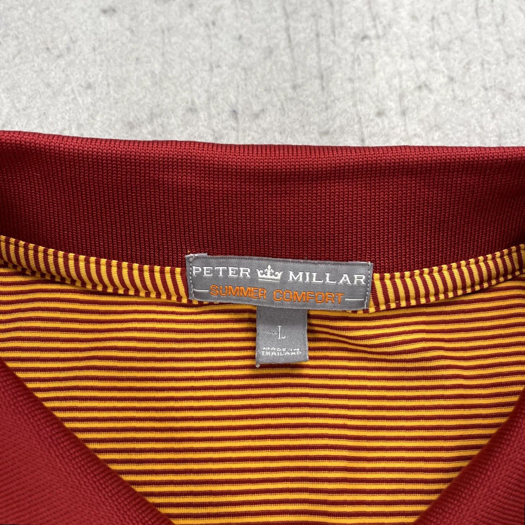 Peter Millar Peter Millar Polo Shirt Mens L Orange Striped Summer Comfort Golf Shirt Polo Men’s Orange Misc Sports Logo Vintage: No Size US L / EU 52-54 / 3 - 4 Thumbnail
