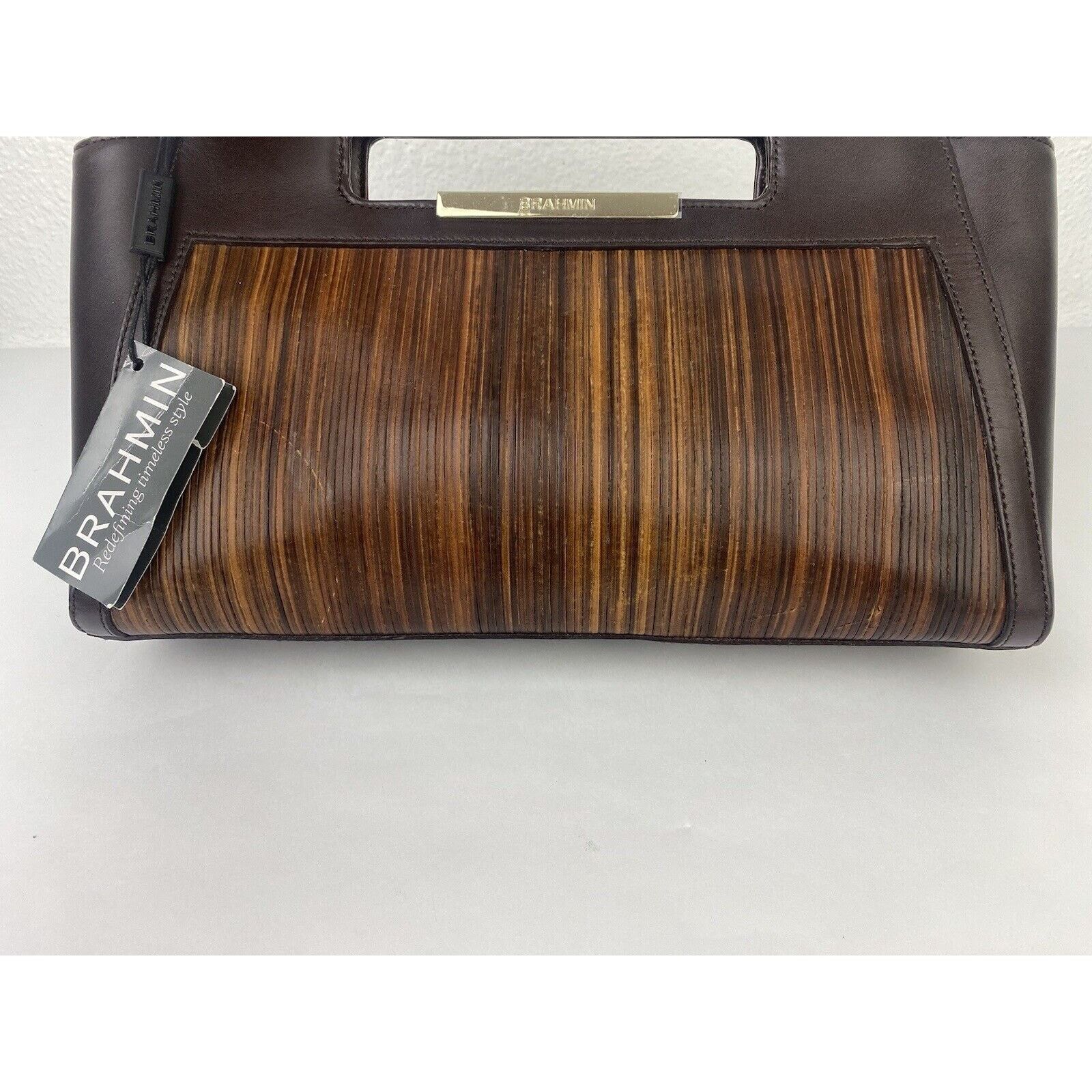 BRAHMIN NWT Brahmin Lenox Brown Balsa Textured Leather Clutch Purse Size ONE SIZE - 5 Thumbnail
