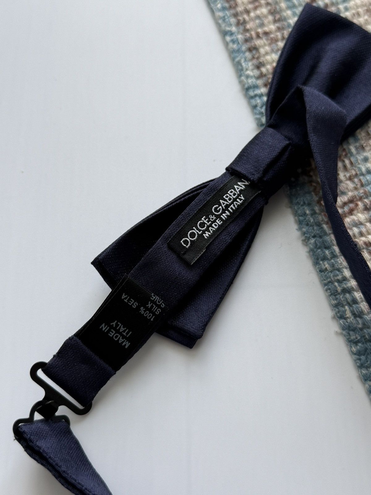Dolce & Gabbana Dolce & Gabbana Silk Navy Men Bowtie Size ONE SIZE - 2 Thumbnail