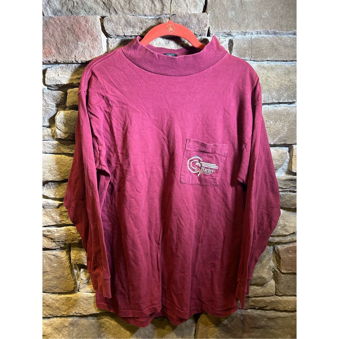 Vintage Vintage 1990s Single Stitch Sidewinder Harley Davidson Long Sleeve Pocket Fire Size US L / EU 52-54 / 3 - 5 Thumbnail