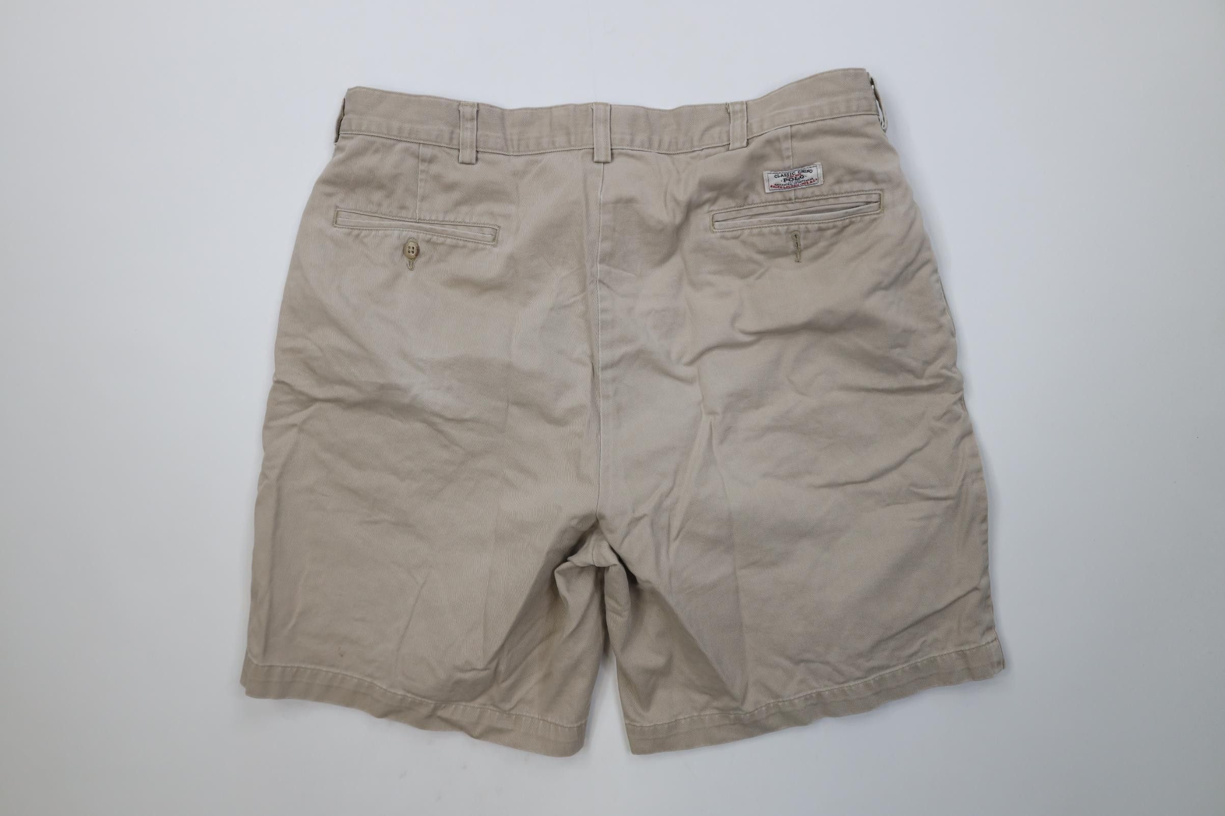 Polo Ralph Lauren Vintage 90s Ralph Lauren Above Knee Golf Chino Shorts Beige Size US 36 / EU 52 - 10 Thumbnail