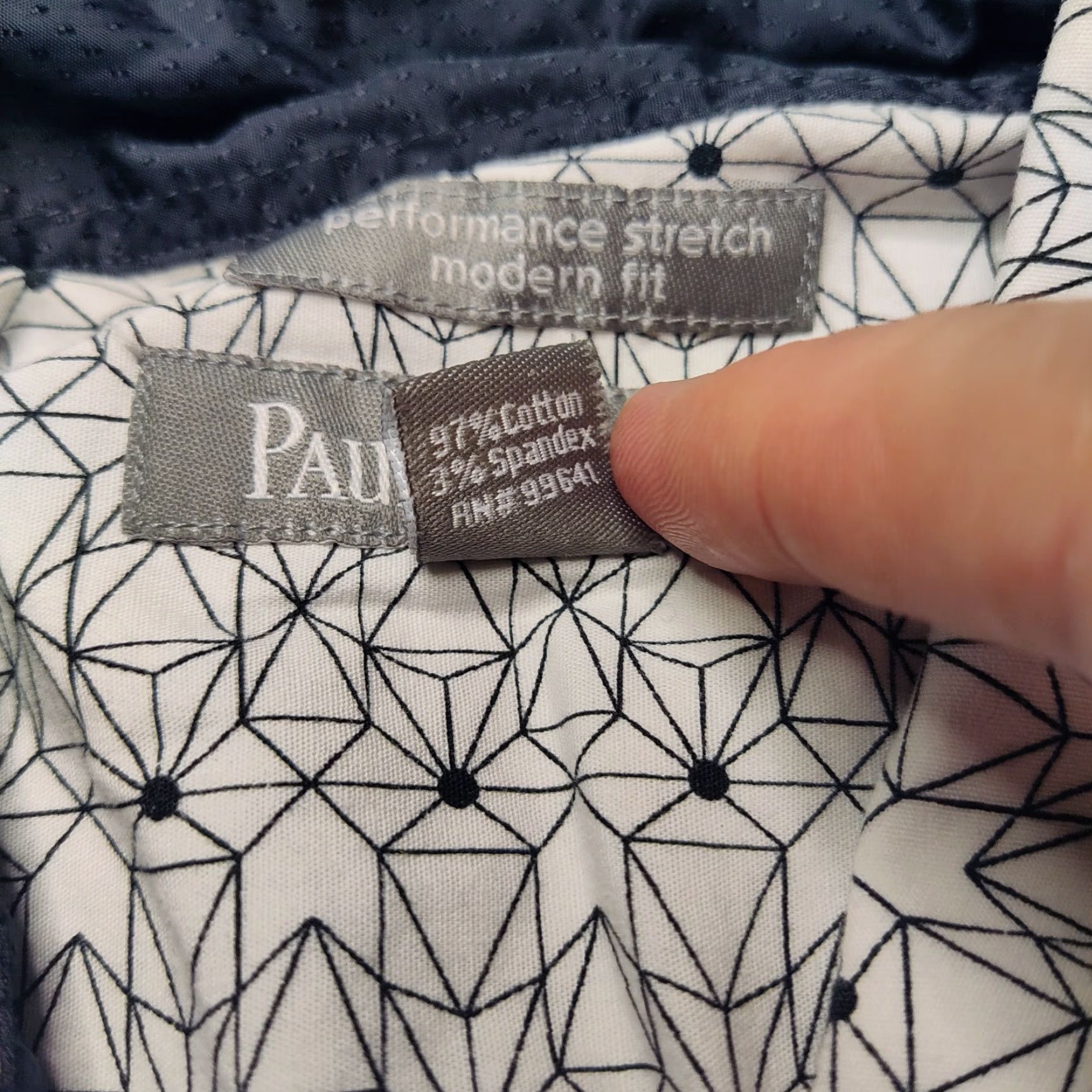 Vintage PAULO SOLARI Men 2XL Performance Stretch Modern Fit Geometric Print Shirt Size US XXL / EU 58 / 5 - 4 Thumbnail