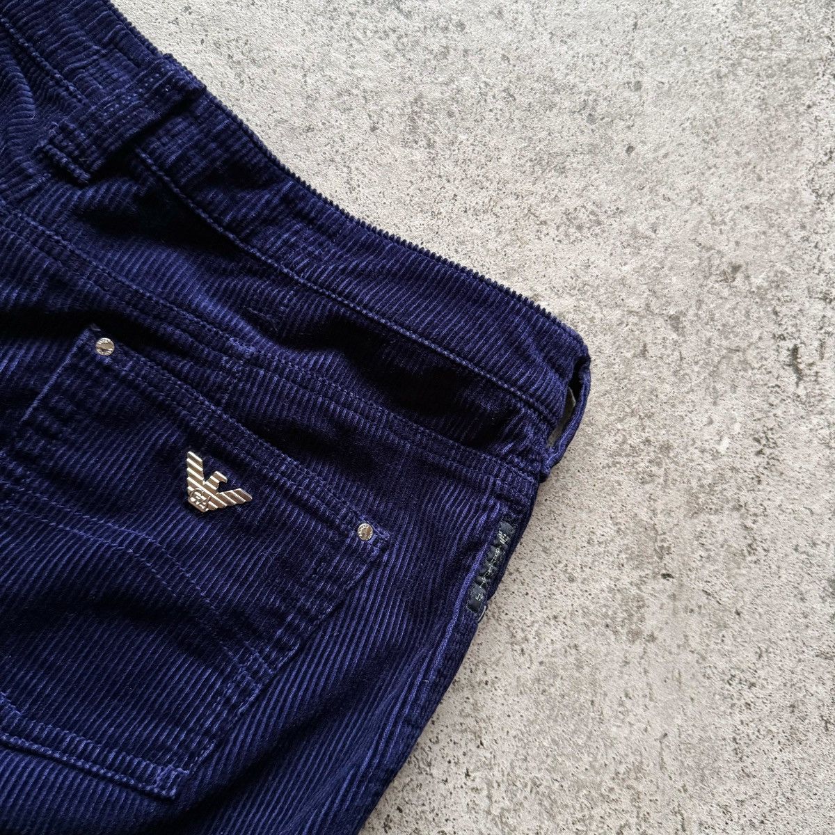 Armani Armani Jeans Womens Blue Velvet Corduroy Pants Mid Rise Size 30" / US 8 / IT 44 - 6 Thumbnail