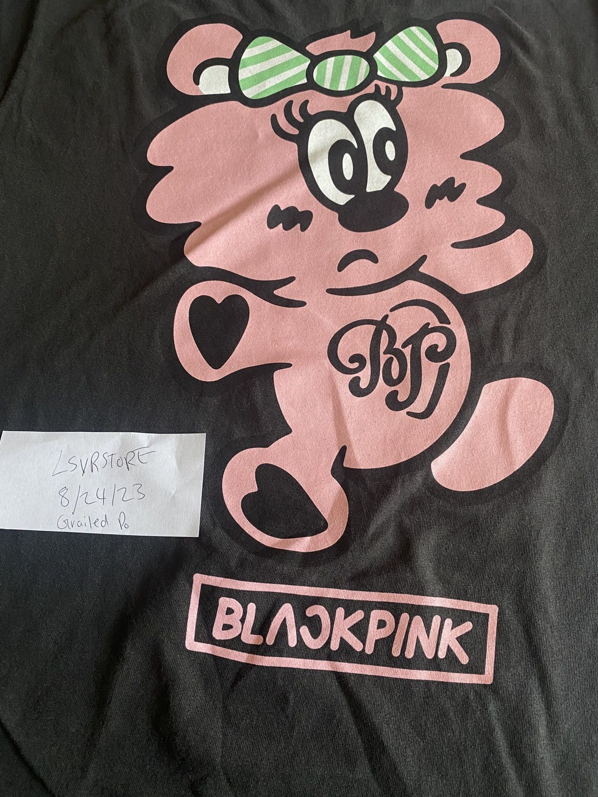 Blackpink X Verdy Born Pink Plush Tee Black Small