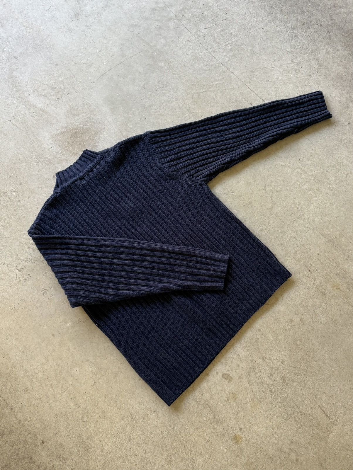 Point Zero Vintage 90s Point Zero Ribbed Turtleneck Sweater Deadstock Size US L / EU 52-54 / 3 - 7 Thumbnail