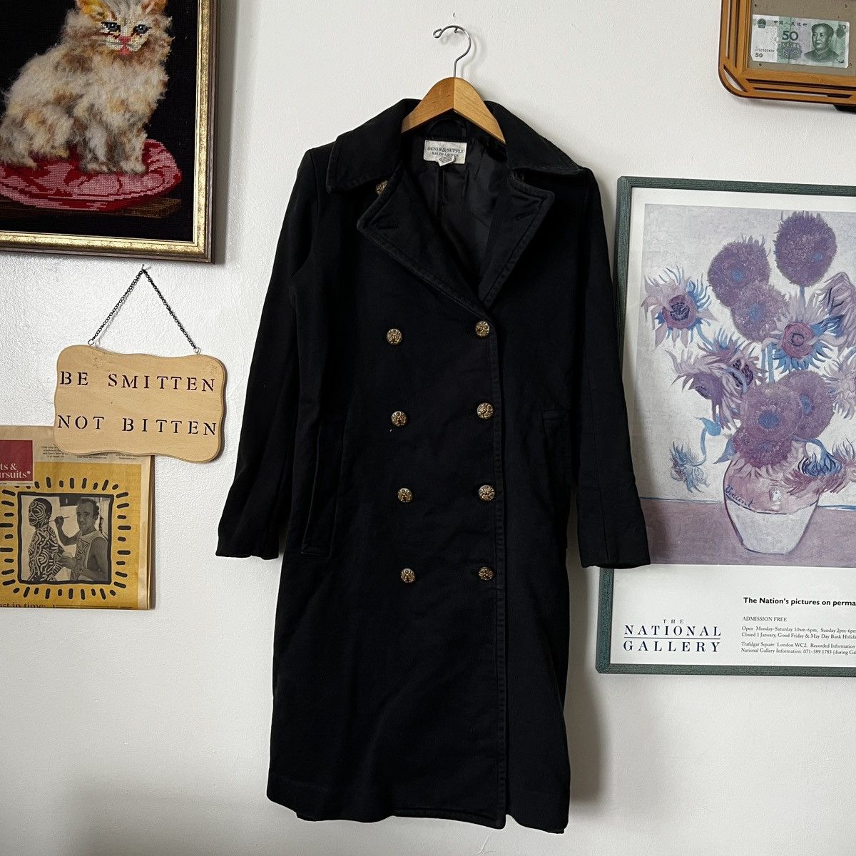 Denim & Supply Ralph Lauren black double breasted peacoat