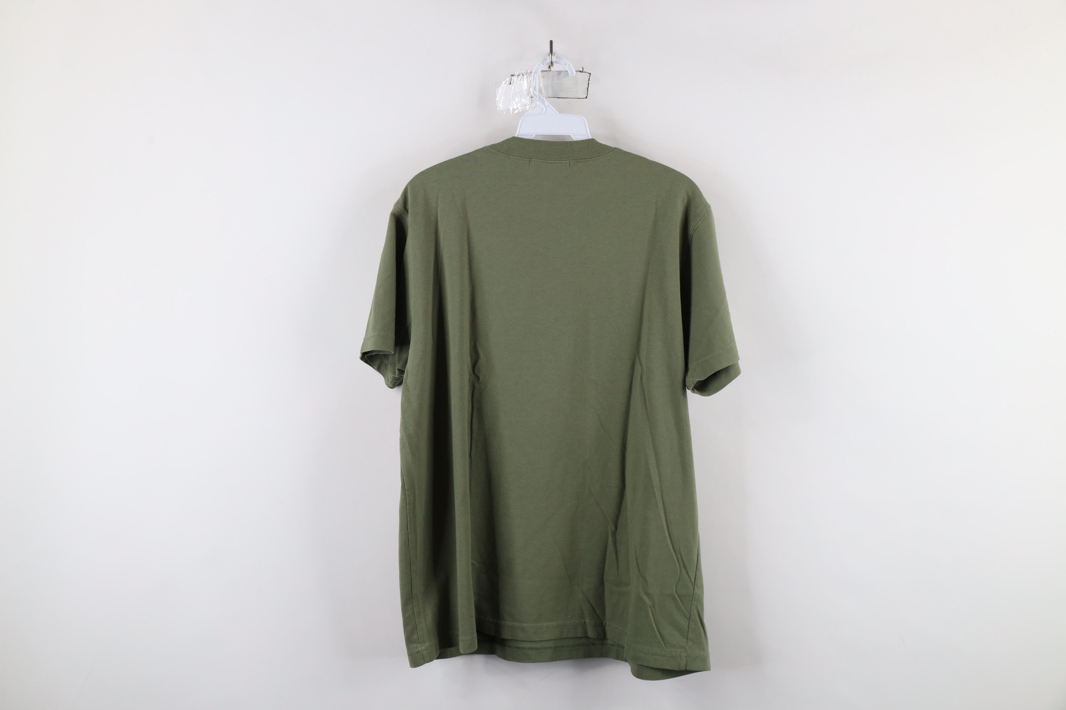 Vintage Vintage 90s Streetwear Blank Short Sleeve T-Shirt Army Green Size US L / EU 52-54 / 3 - 8 Thumbnail
