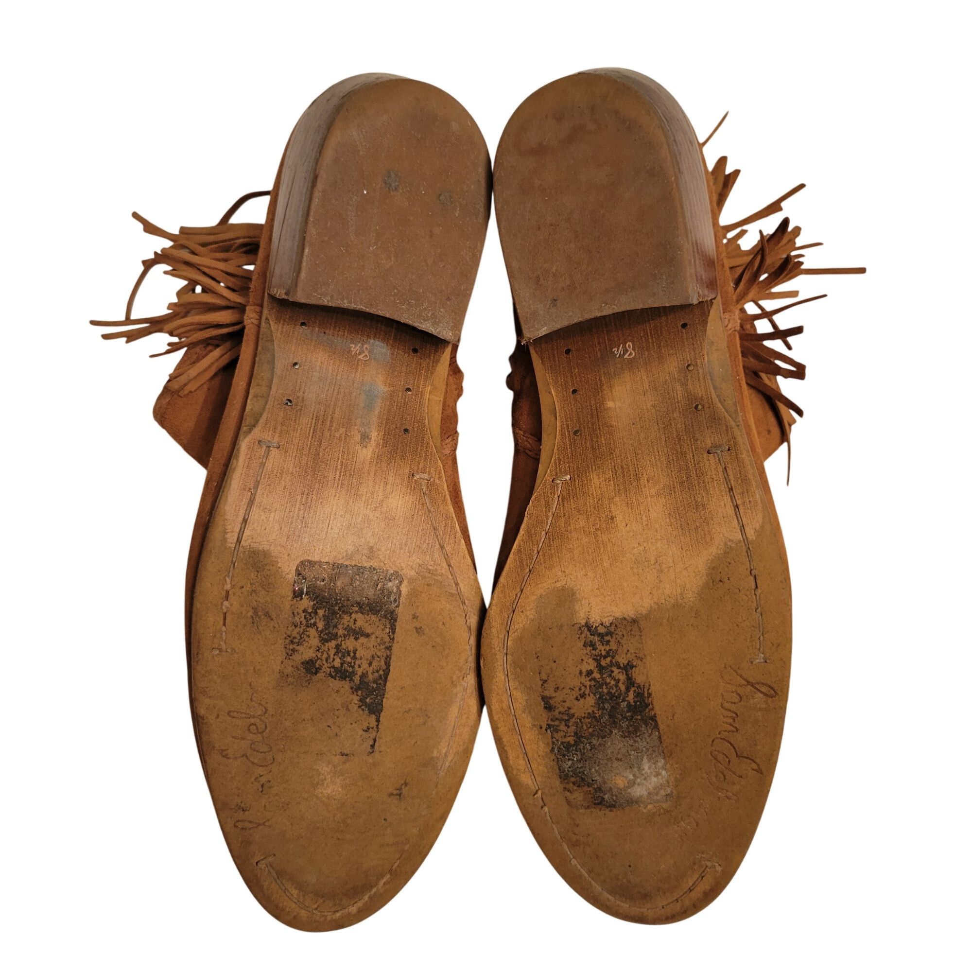 Sam Edelman Sam Edelman 8.5M Suede Leather Ankle Boots Fringe Western Bo Size US 8.5 / IT 38.5 - 8 Thumbnail