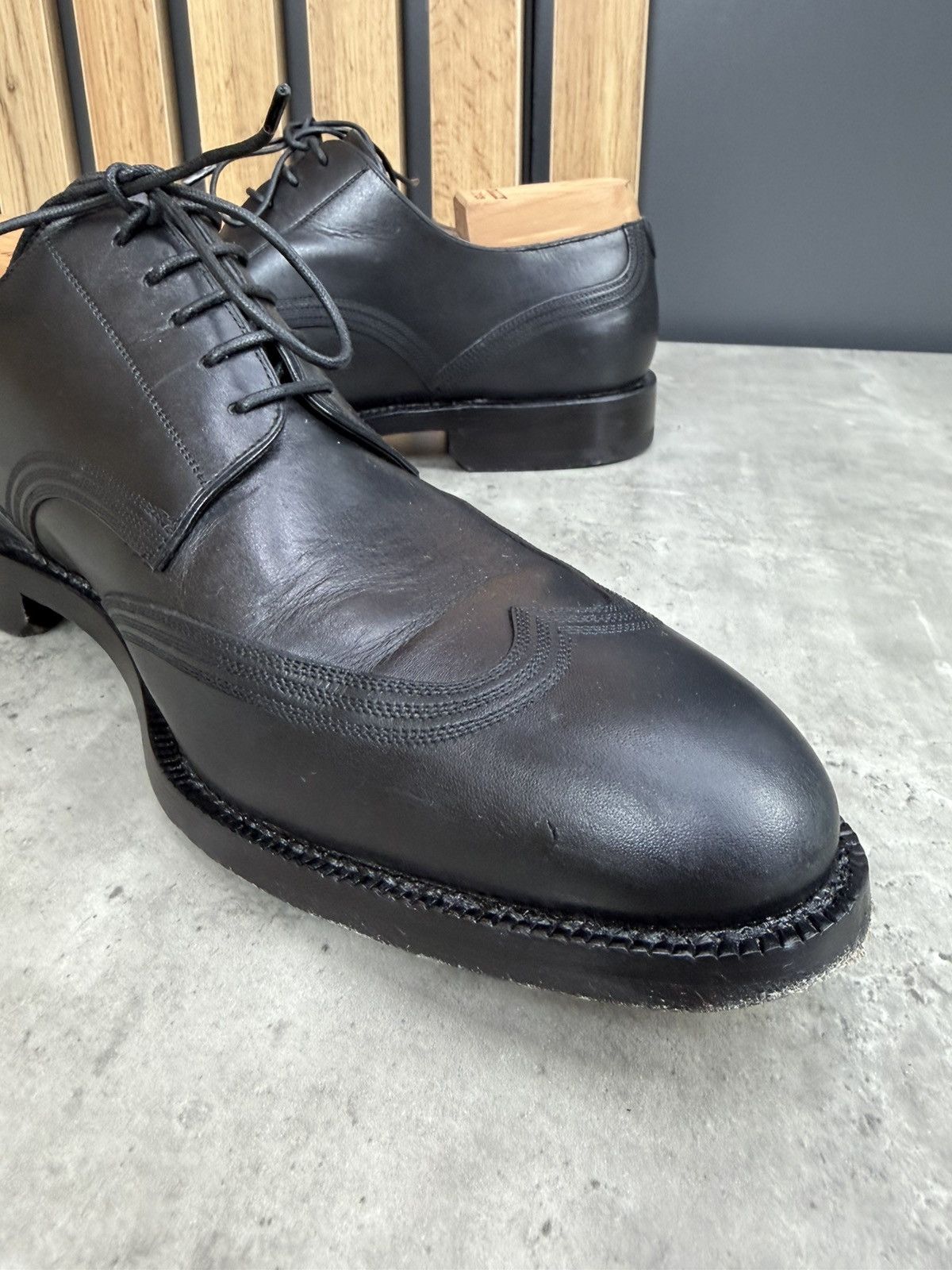 Bally Bally Scribe Black Leather Derby Shoes US 10 Size US 10 / EU 43 - 12 Thumbnail