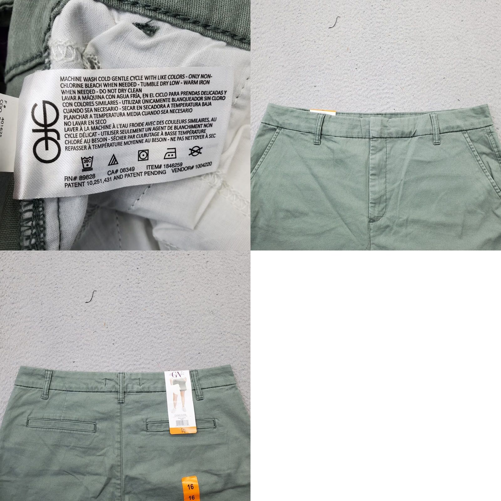 Gloria Vanderbilt Gloria Vanderbilt Chino Shorts Womens 16 Green Breathable High Rise Summer Cotton Slim Relaxed Size 38" / US 16 / IT 52 - 8 Thumbnail