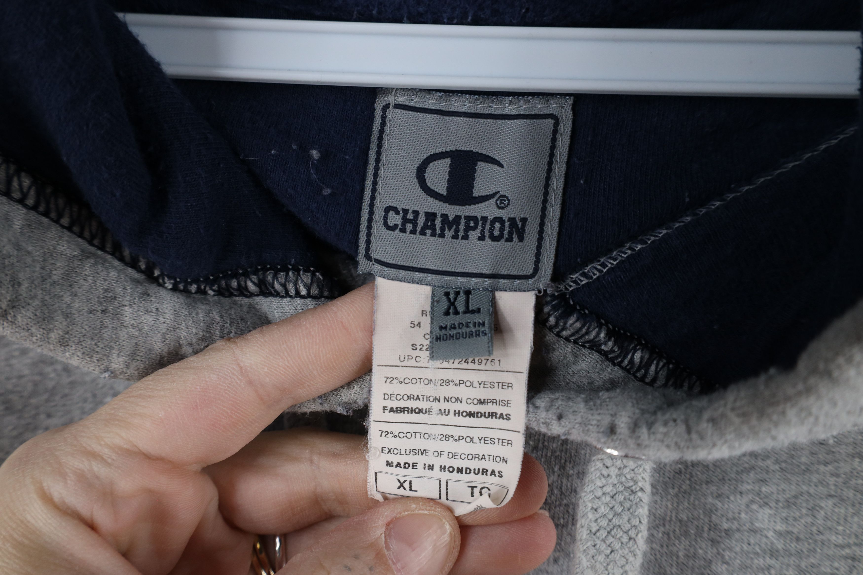 Champion × Vintage Vintage Champion Mens Logo Hoodie Sweatshirt Heather Gray Size US XL / EU 56 / 4 - 8 Thumbnail