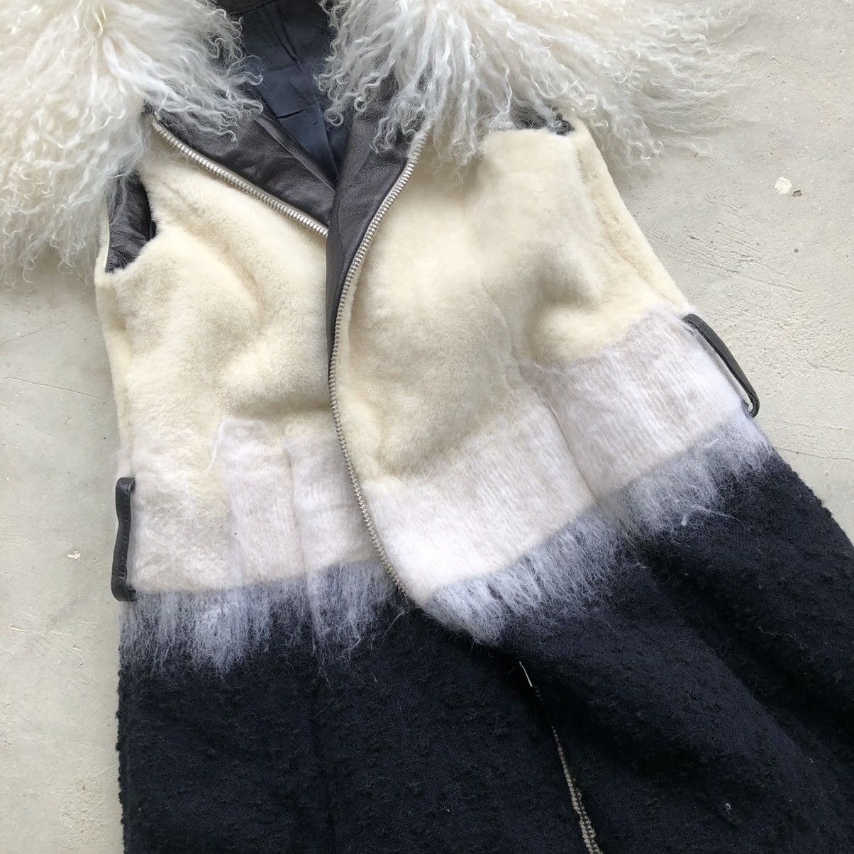 Drome DROMe Fitted Shearling Mixed Media Sleeveless Zip-up Vest Size S / US 4 / IT 40 - 8 Thumbnail