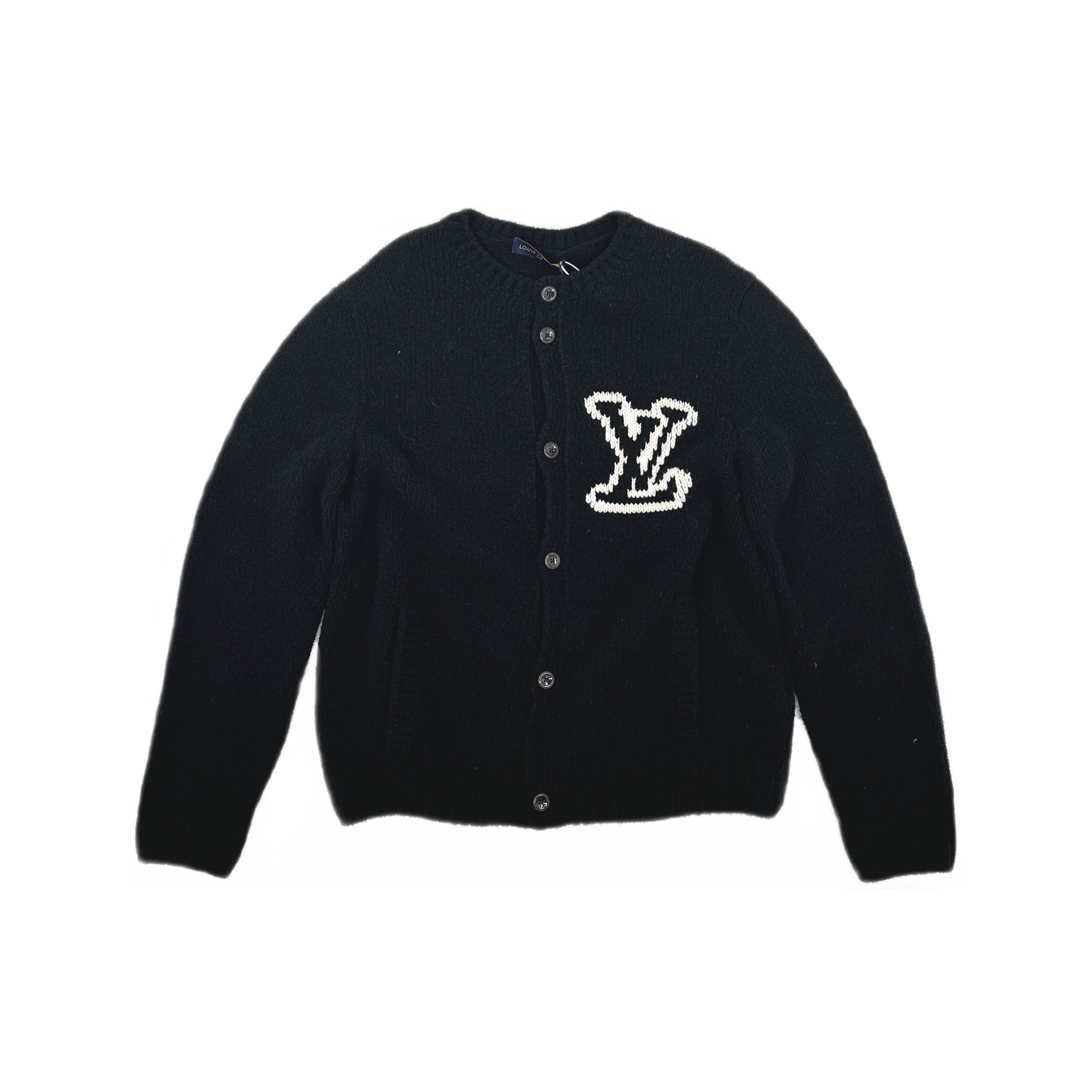 Louis Vuitton NBA カーディガン ブラック Louis Vuitton Louis Vuitton's latest black NBA knit logo cardigan
