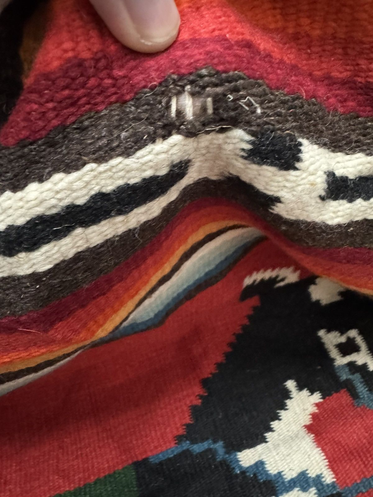 Native VINTAGE NAVAJO BURRO WALL HANGING WOVEN WOOL RUG CARPET Size ONE SIZE - 5 Thumbnail