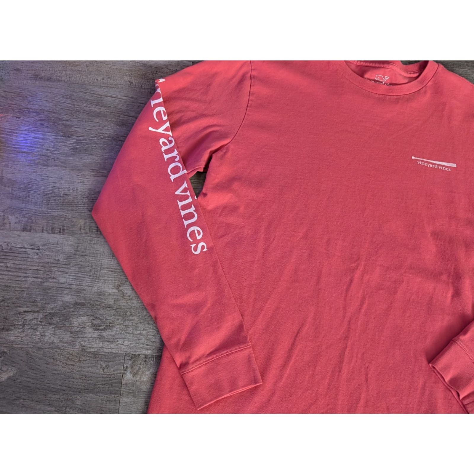 Vineyard Vines Vineyard Vines Long Sleeve Tee Baseball Icon Pink Adult S EUC Size S / US 4 / IT 40 - 4 Thumbnail