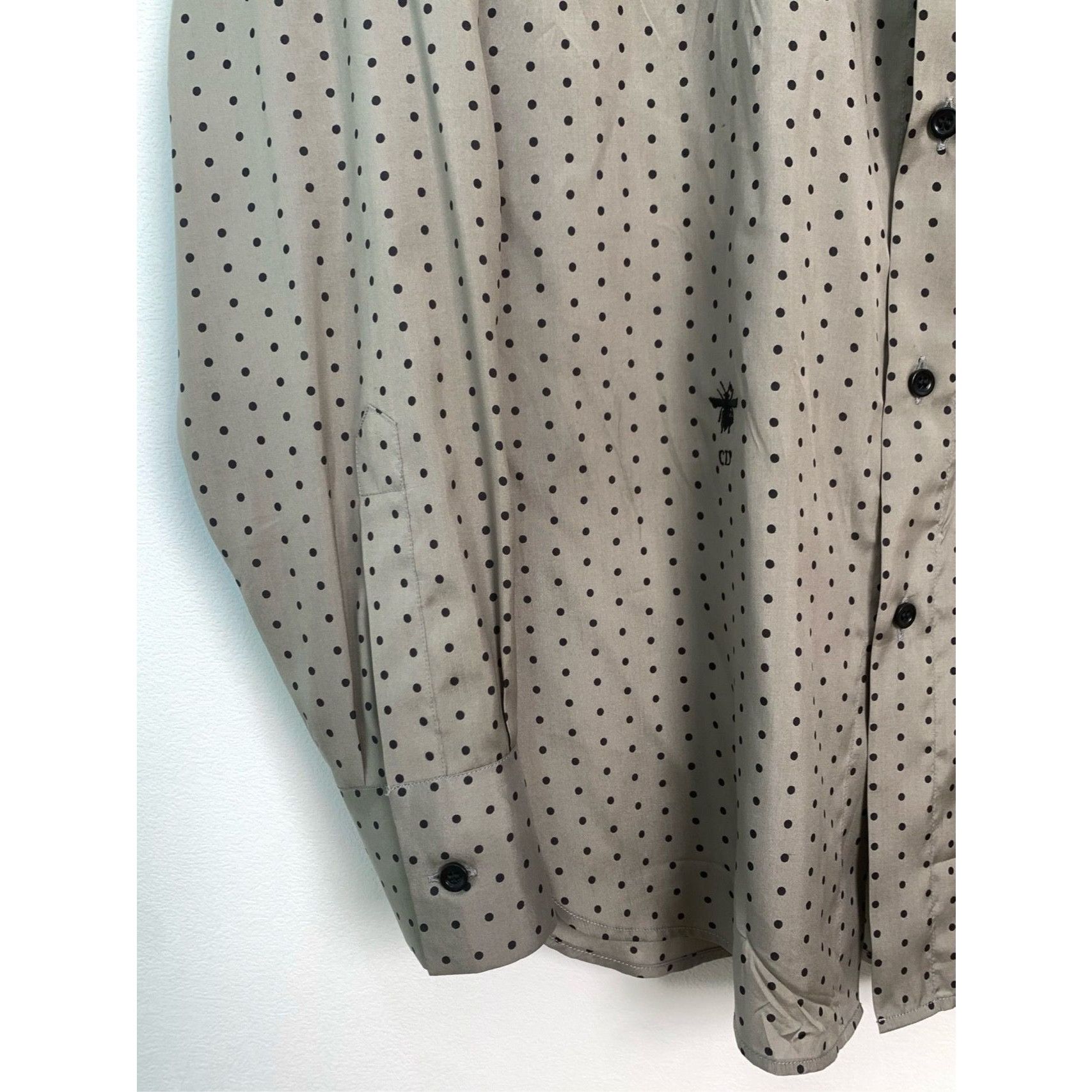 Christian Dior Monsieur Christian Dior Mens Silk Polka Dot Long Sleeve Shirt Gray Si Size US XS / EU 42 / 0 - 4 Thumbnail