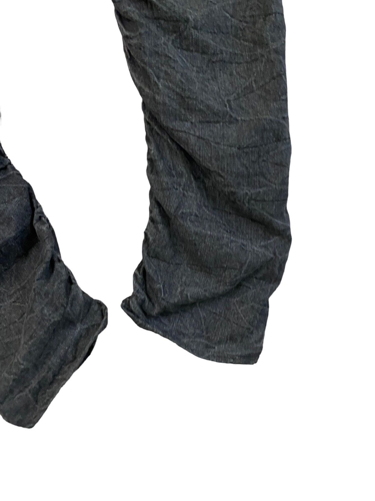 Japanese Brand Japan Denim Black Acid Wash Double Waist Stacked Denim Jeans Size US 35 - 14 Thumbnail