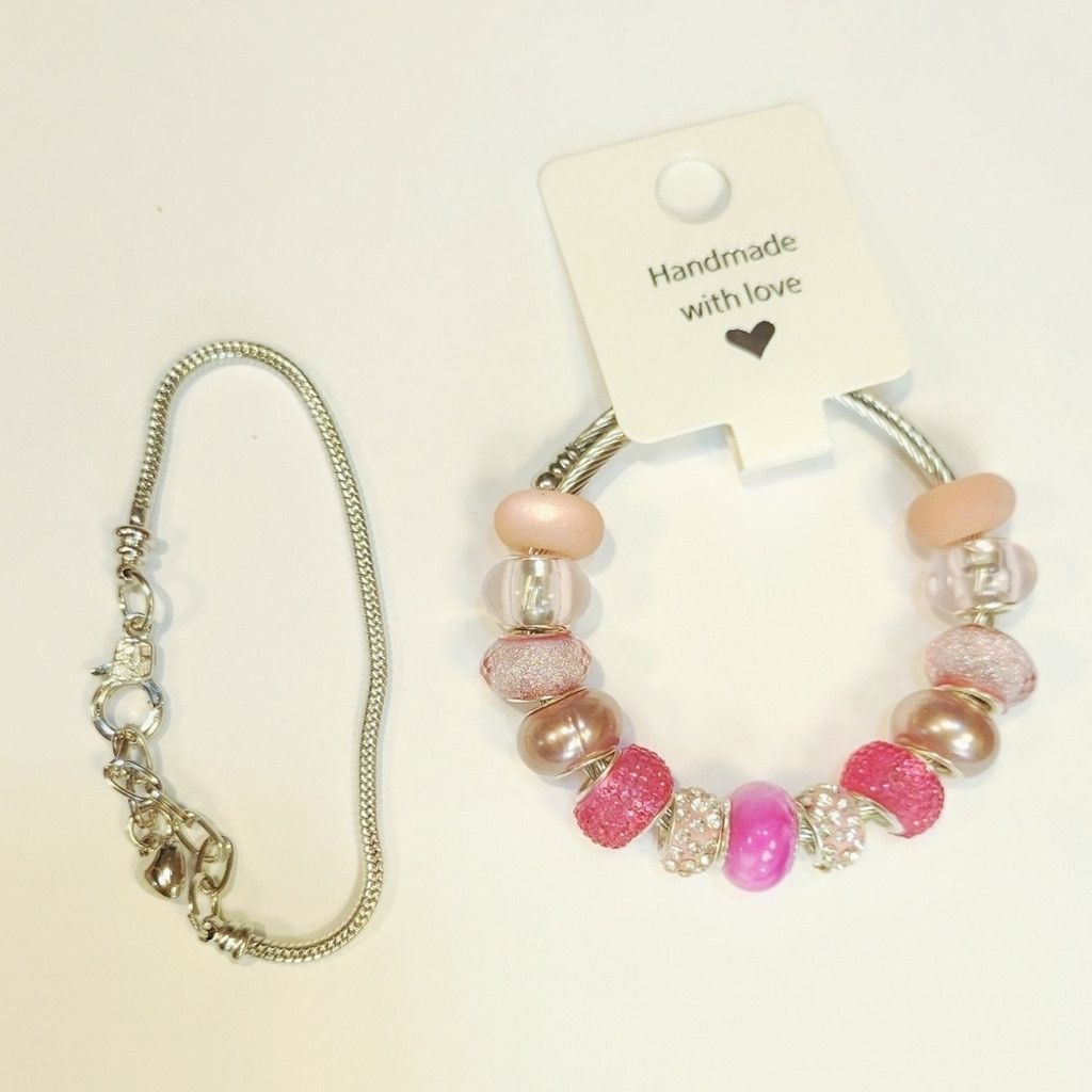 Handmade European Style Large Beaded Adjustable Snake Coil Bracelet 7 Size ONE SIZE - 2 Thumbnail