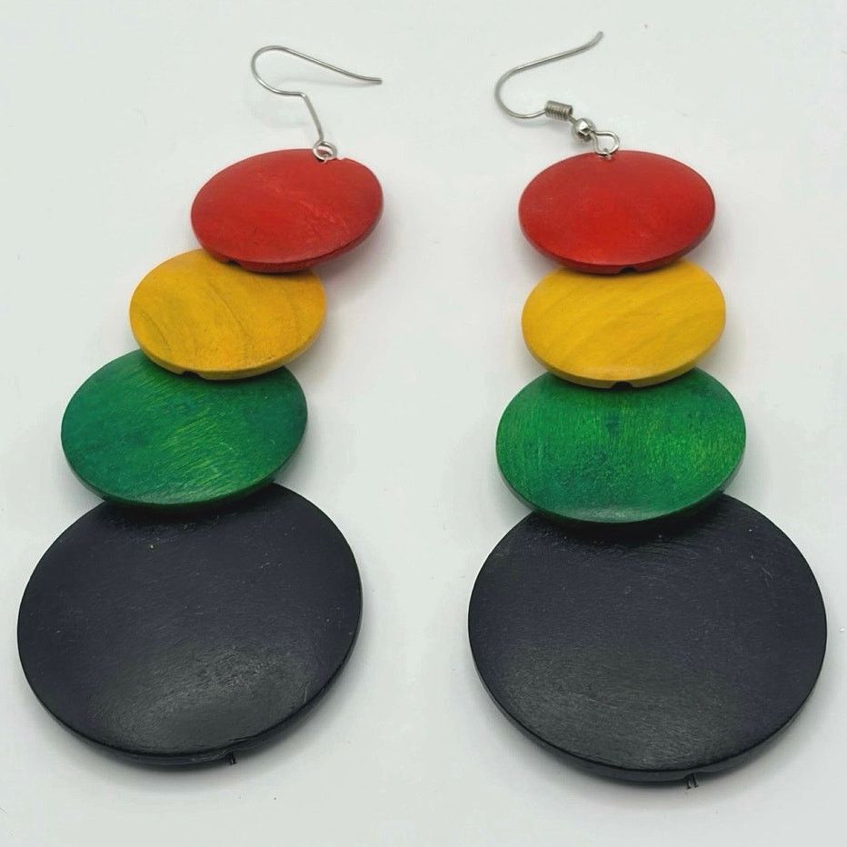 Other Red & Green Circular Drop Earrings Size ONE SIZE - 2 Thumbnail
