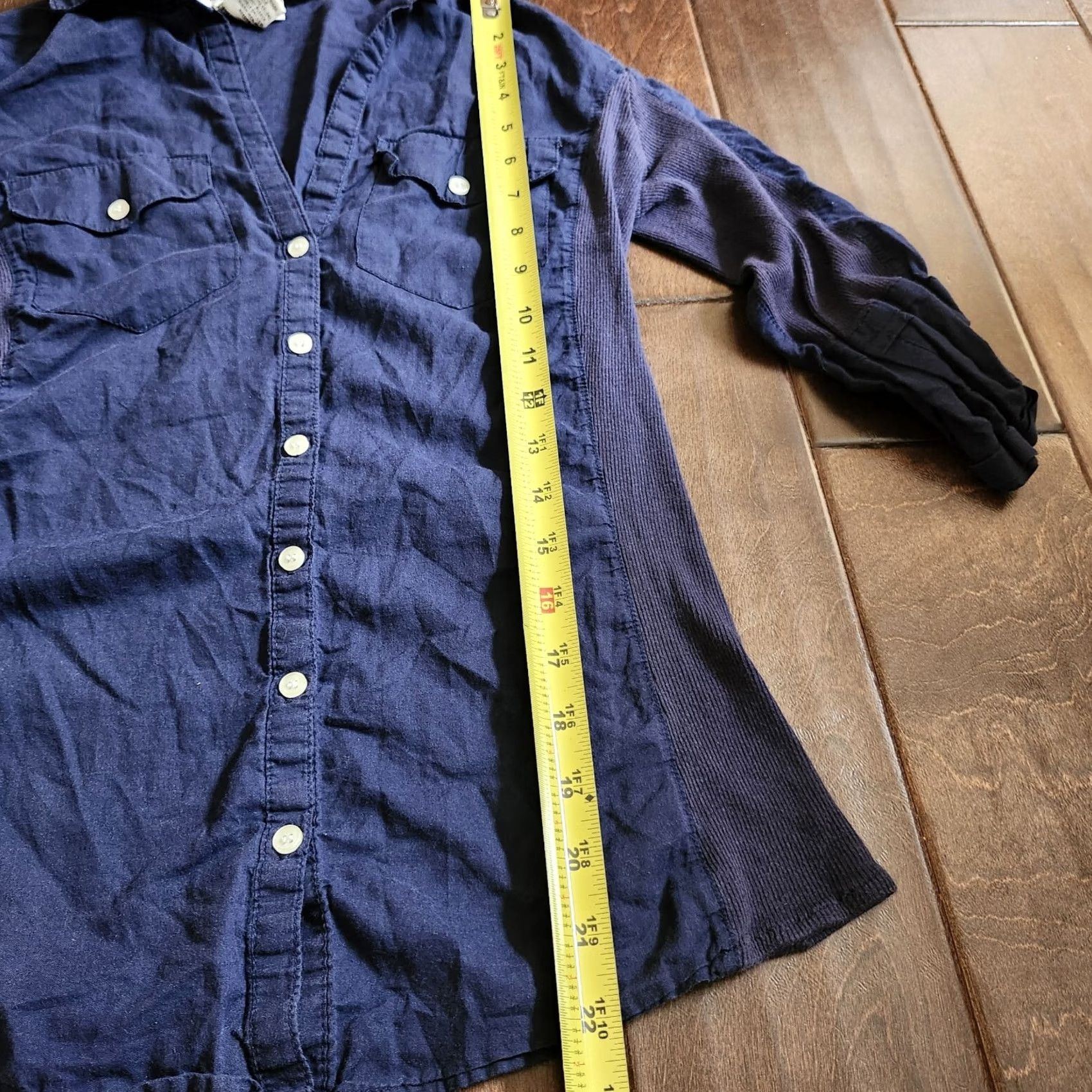Vintage VINTAGE? No. Max Studio Shirt Men Navy Blue Pocket Button-Up Regular Small Cotton Long Sleeve Casual Travel Party 90s? Size US S / EU 44-46 / 1 - 7 Thumbnail